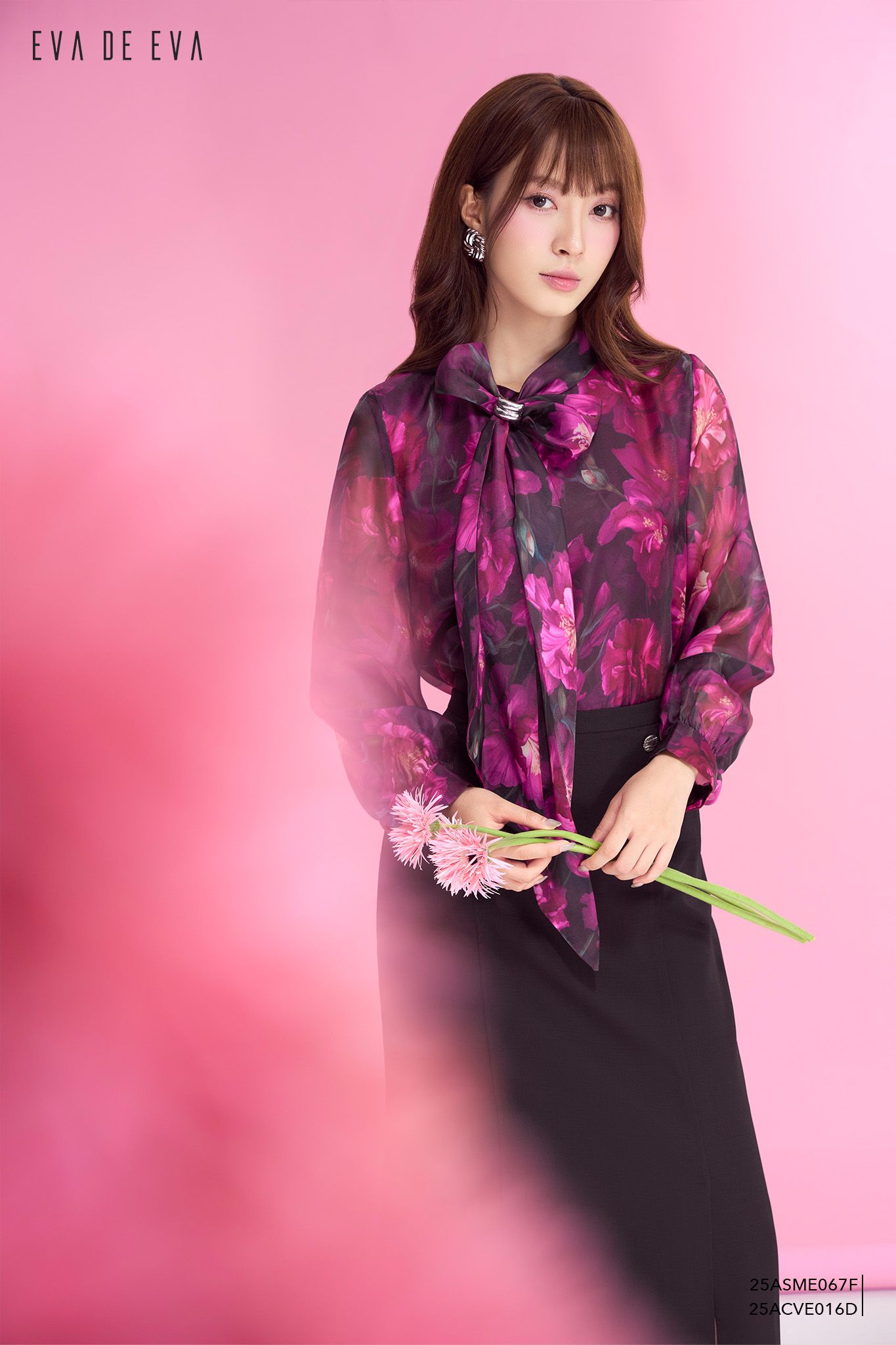  Sơ mi tay dài, Cổ nơ 25ASME067F 