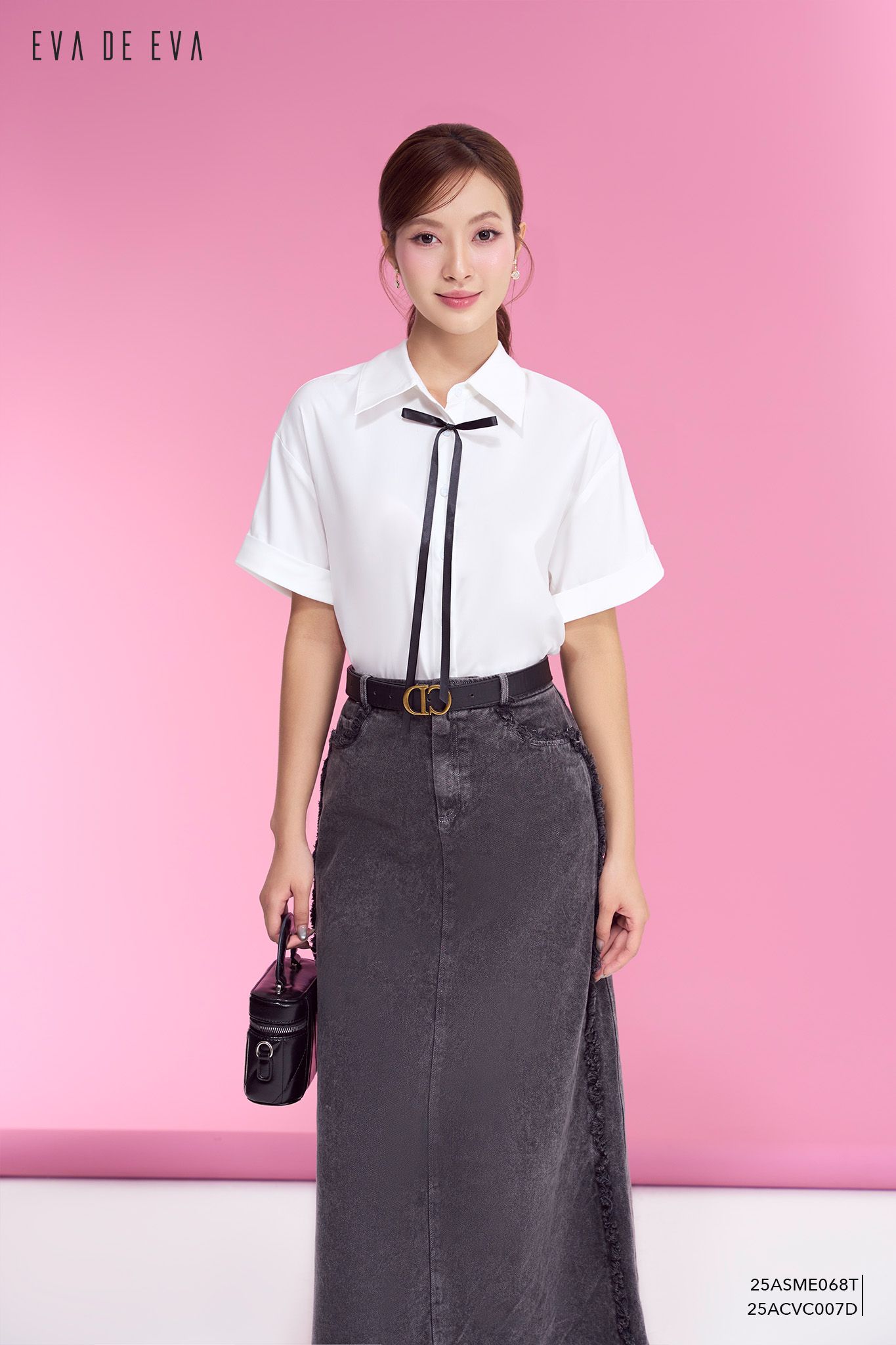  Sơ mi tay ngắn, Dáng sơ vin 25ASME068T 