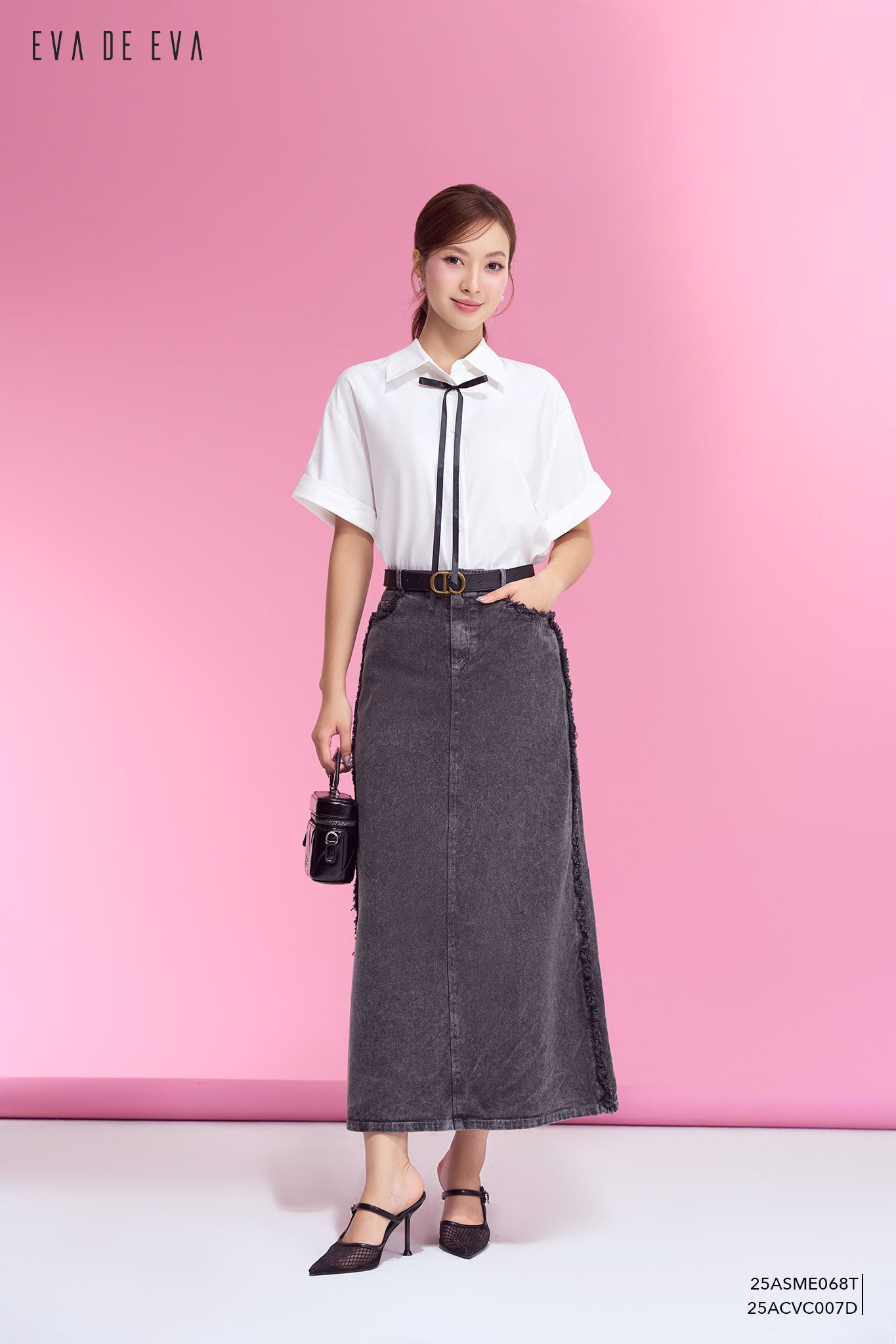  Sơ mi tay ngắn, Dáng sơ vin 25ASME068T 