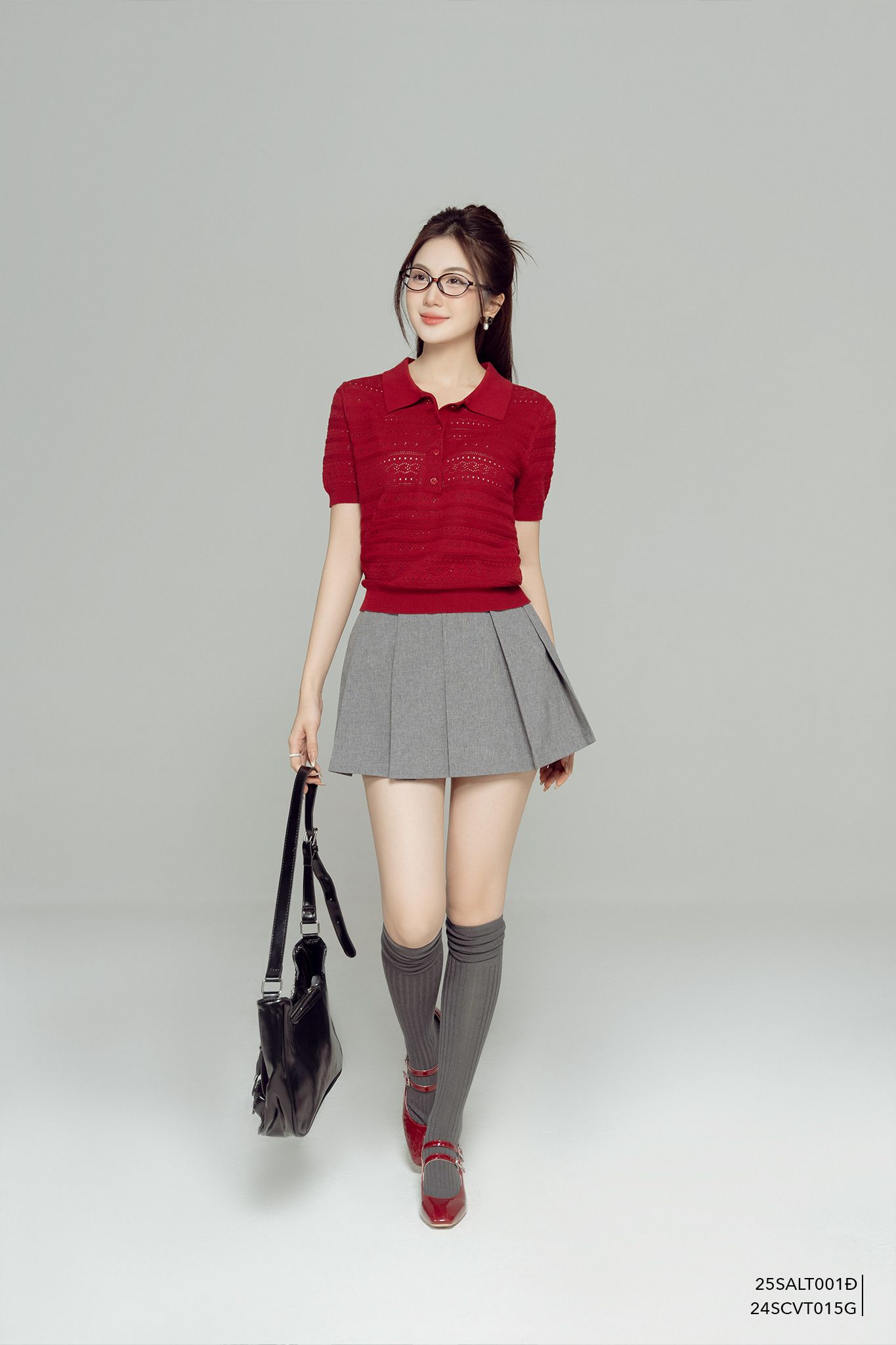  Áo len ngắn tay,  25SALT001Đ 