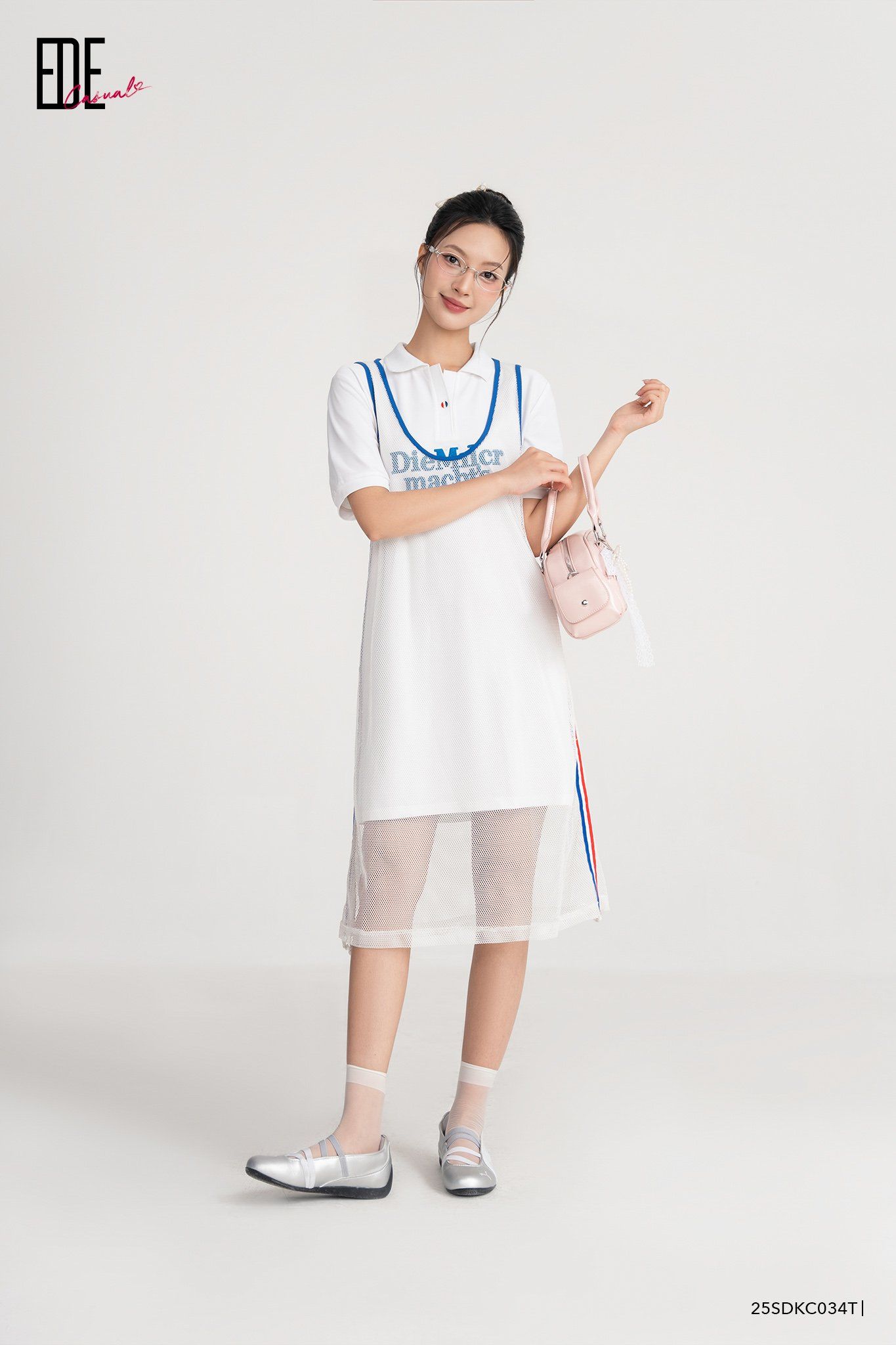  Đầm tay ngắn,  25SDKC034T 