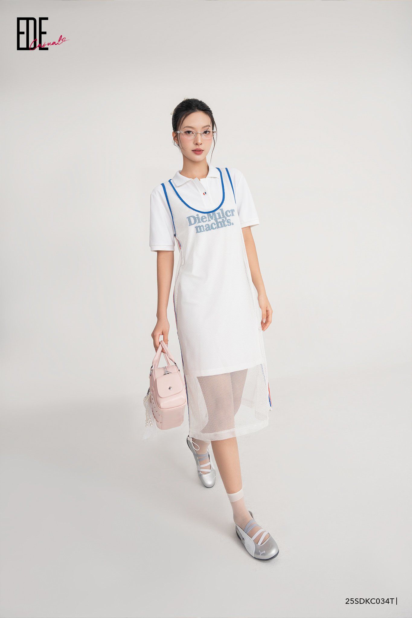 Đầm tay ngắn,  25SDKC034T 