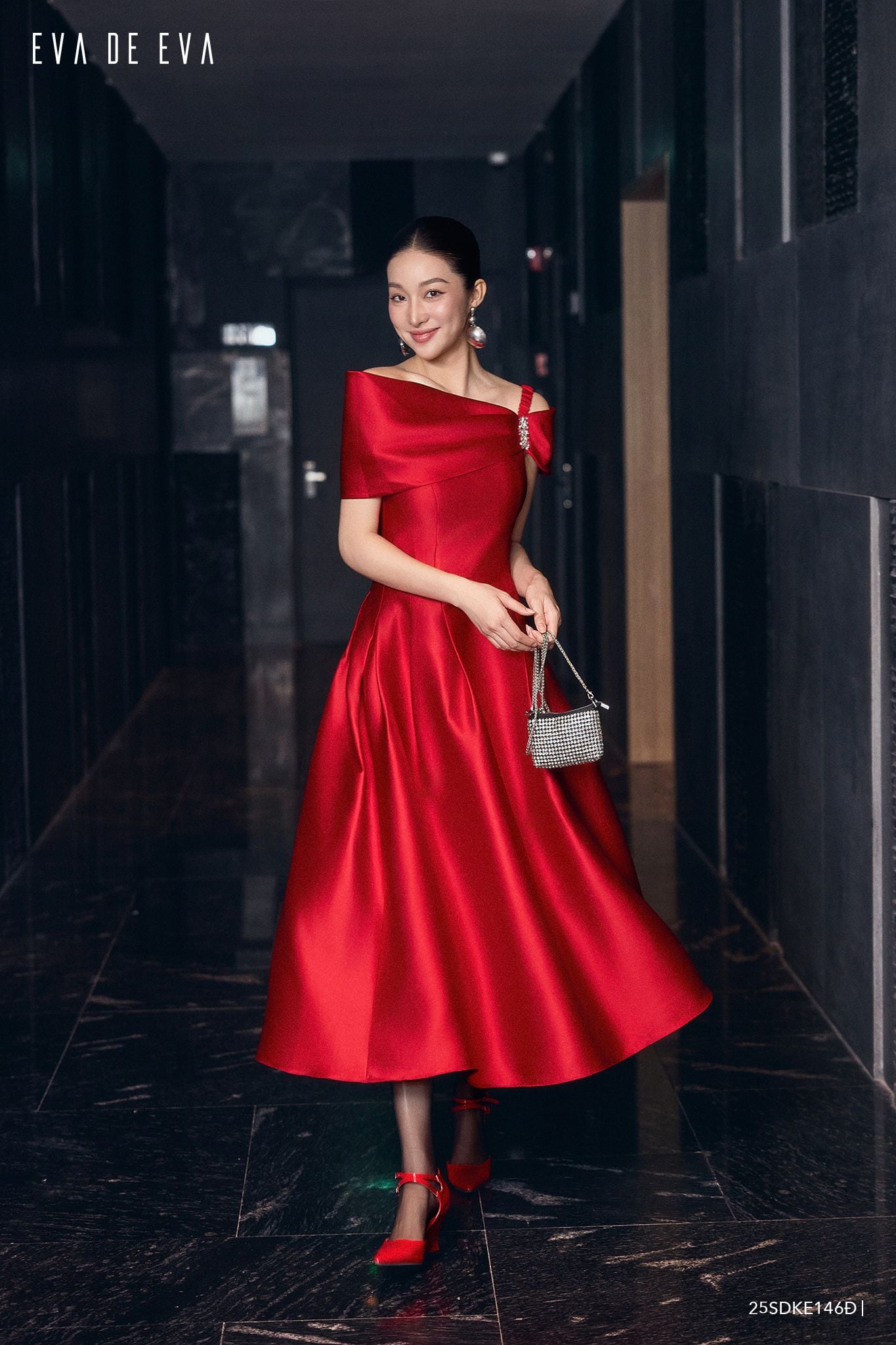  Đầm trễ vai,  25SDKE146Đ 