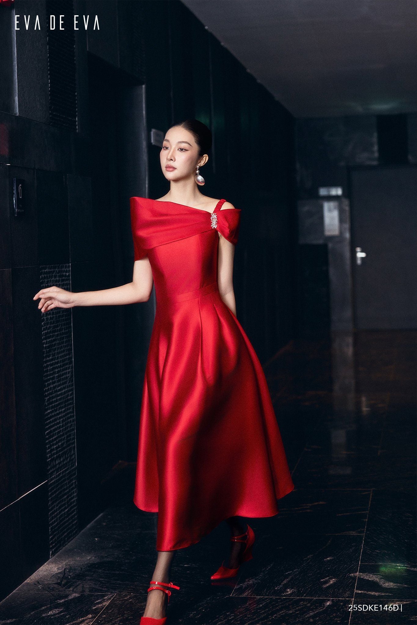  Đầm trễ vai,  25SDKE146Đ 