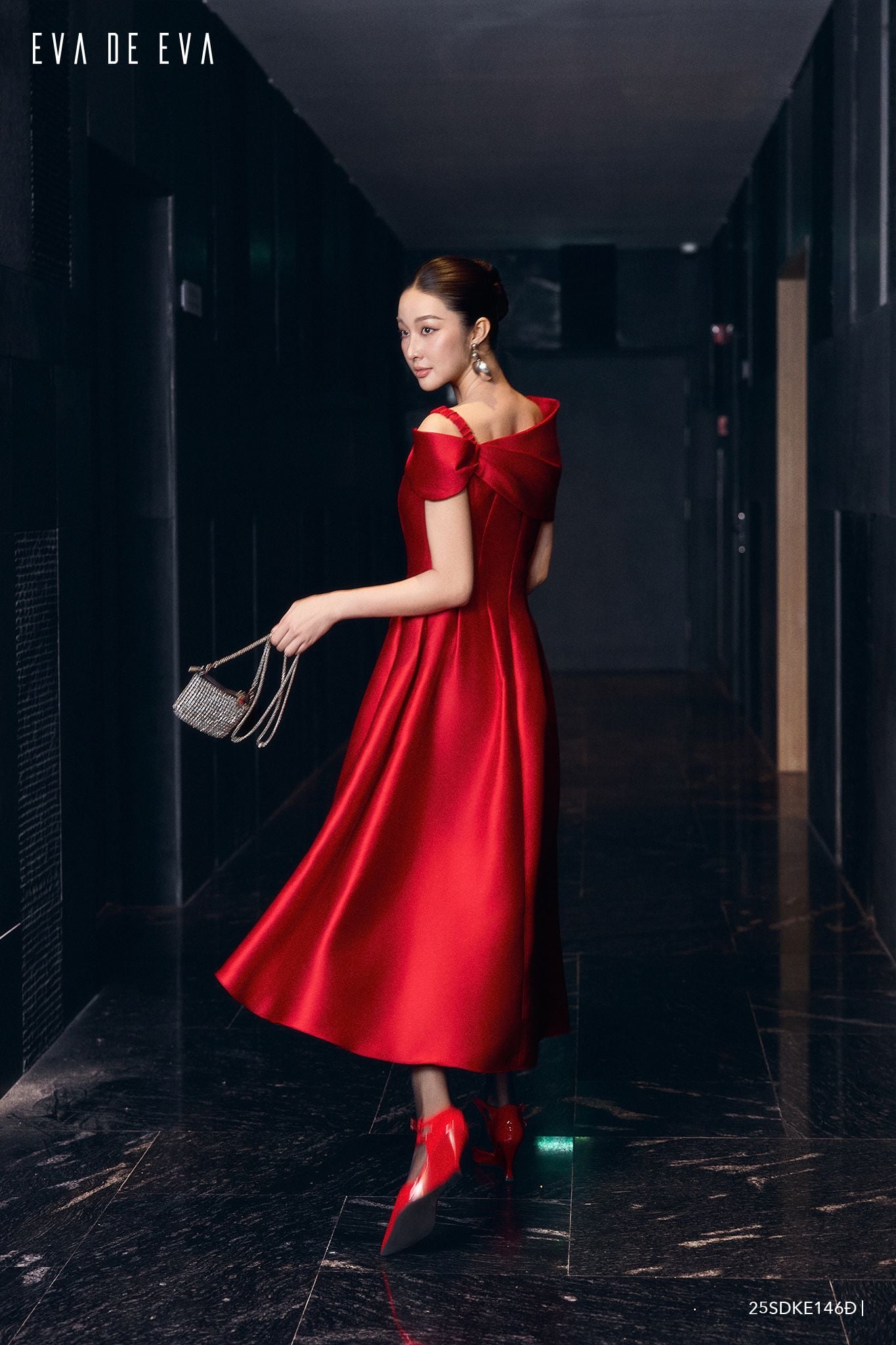  Đầm trễ vai,  25SDKE146Đ 