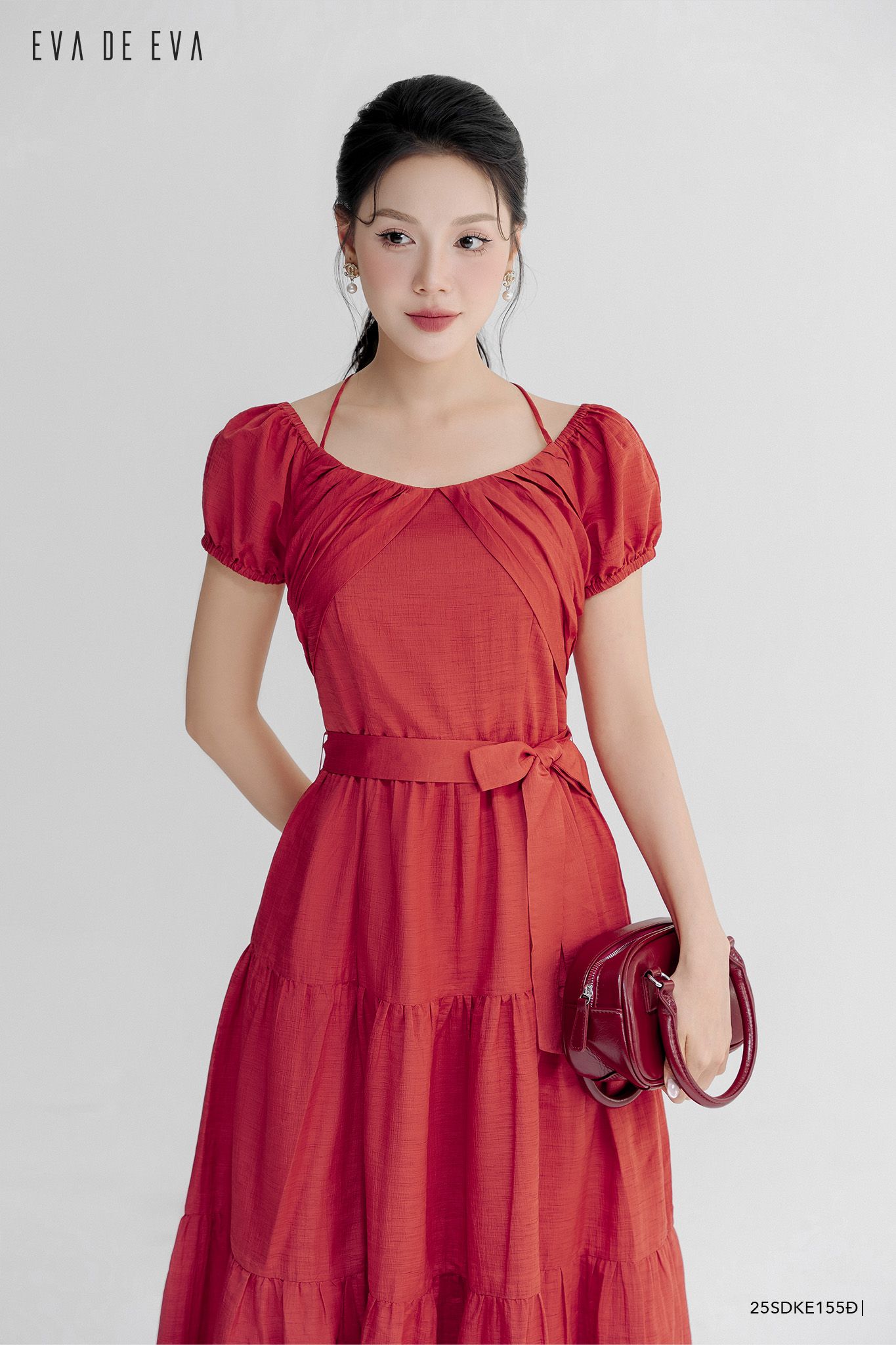  Đầm tay ngắn, Dáng thắt eo 25SDKE155Đ 