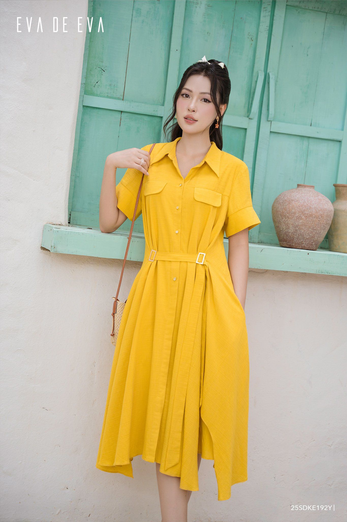  Đầm tay ngắn,  25SDKE192Y 