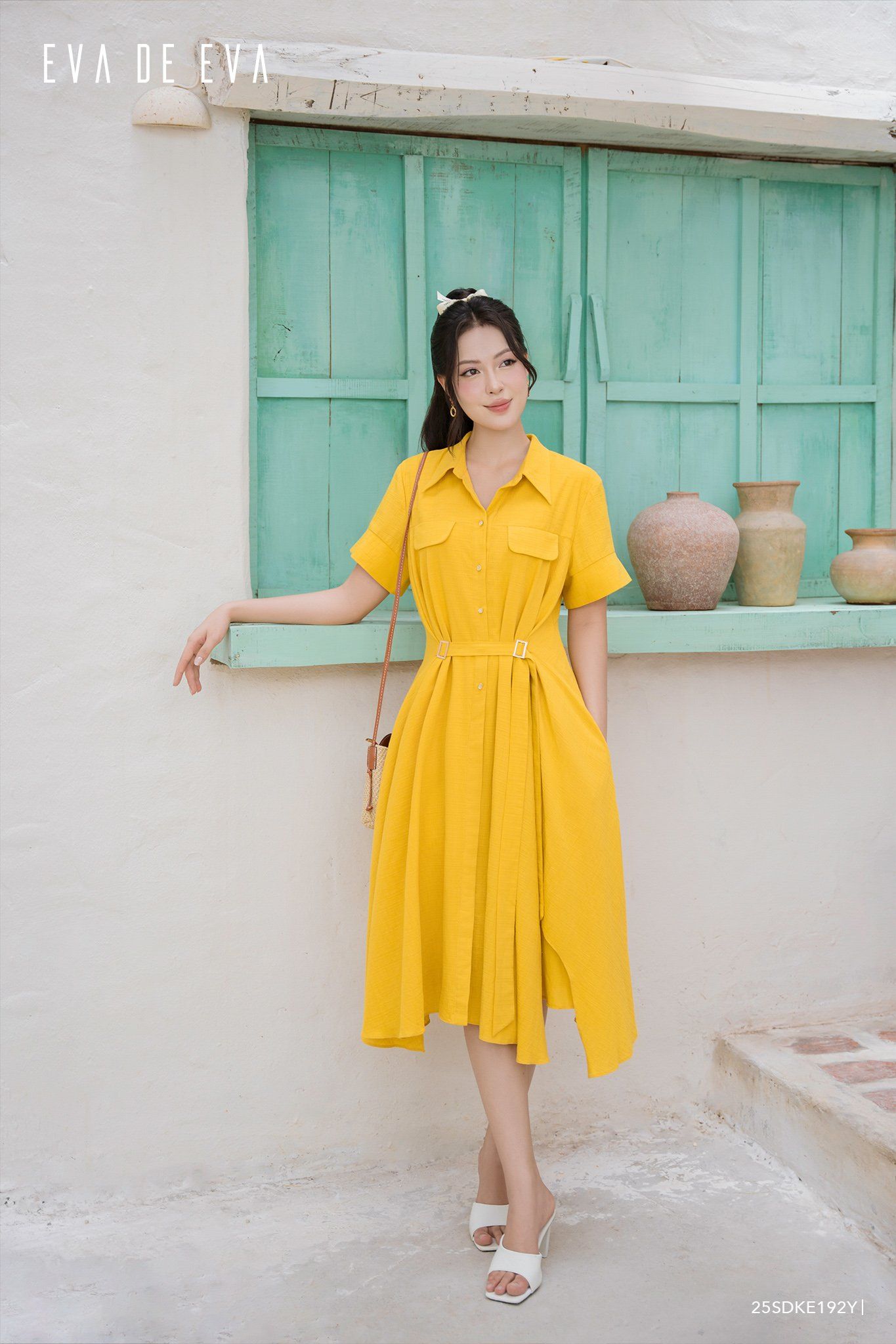  Đầm tay ngắn,  25SDKE192Y 