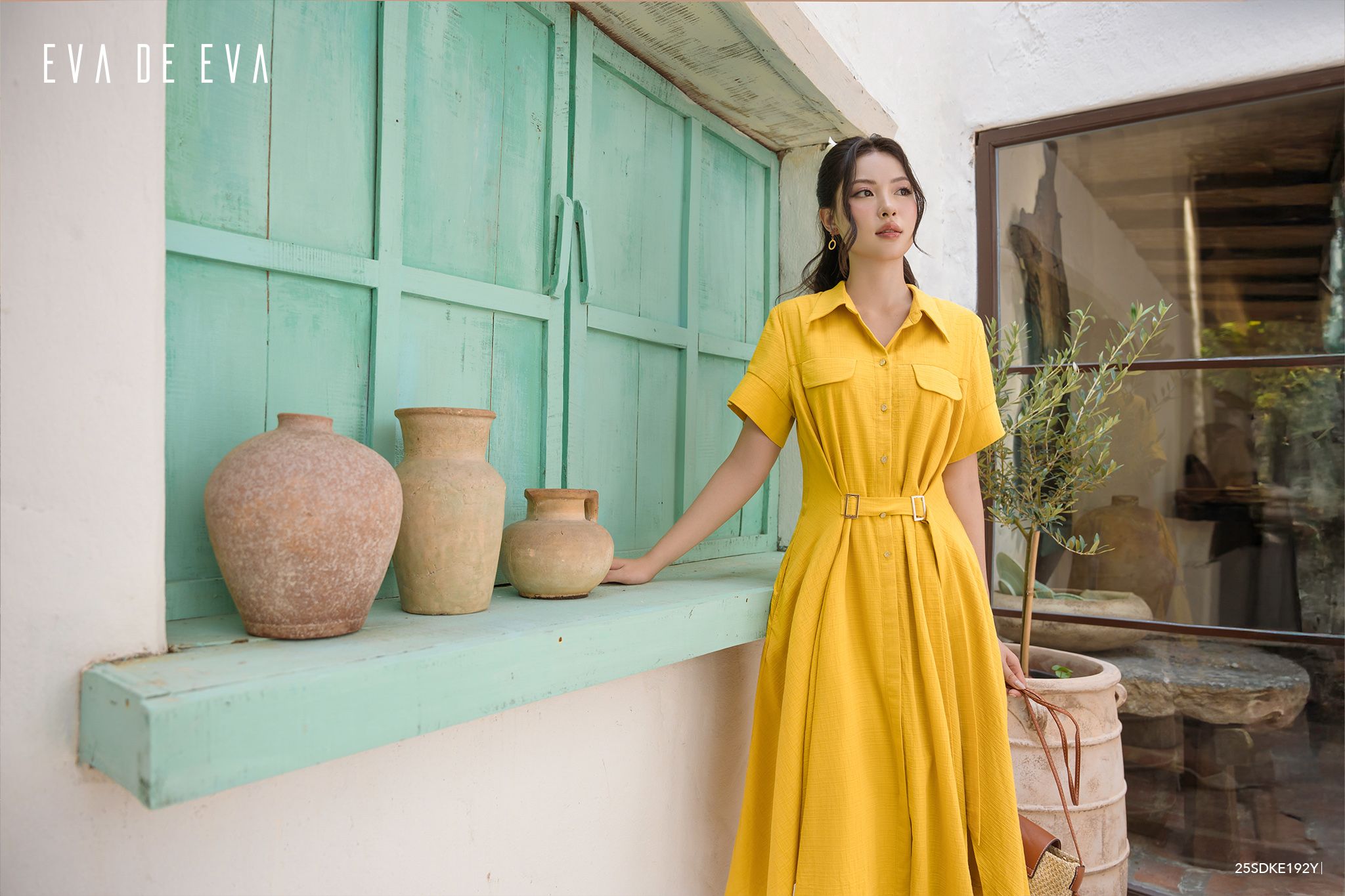  Đầm tay ngắn,  25SDKE192Y 