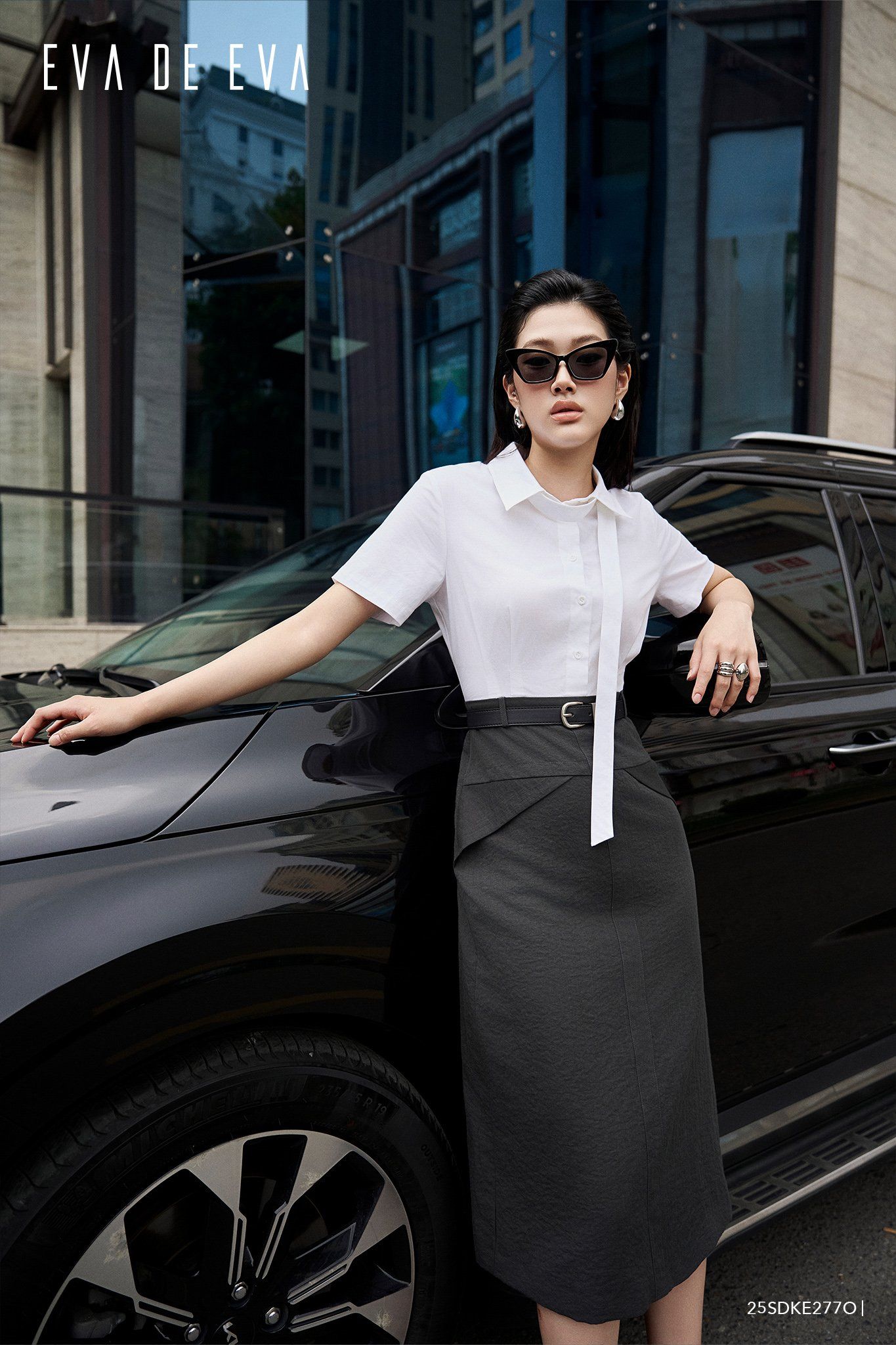  Đầm tay ngắn,  25SDKE277O 