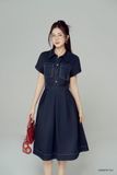  Đầm tay ngắn, Dáng thắt eo 25SDKT011X 