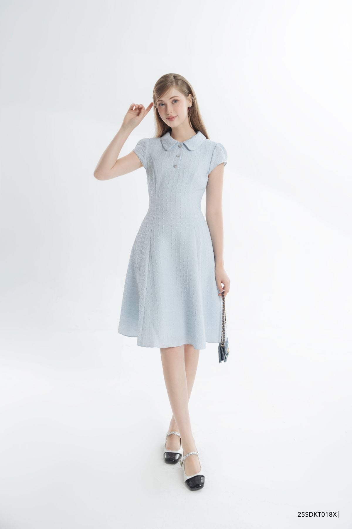  Đầm tay ngắn,  25SDKT018X 