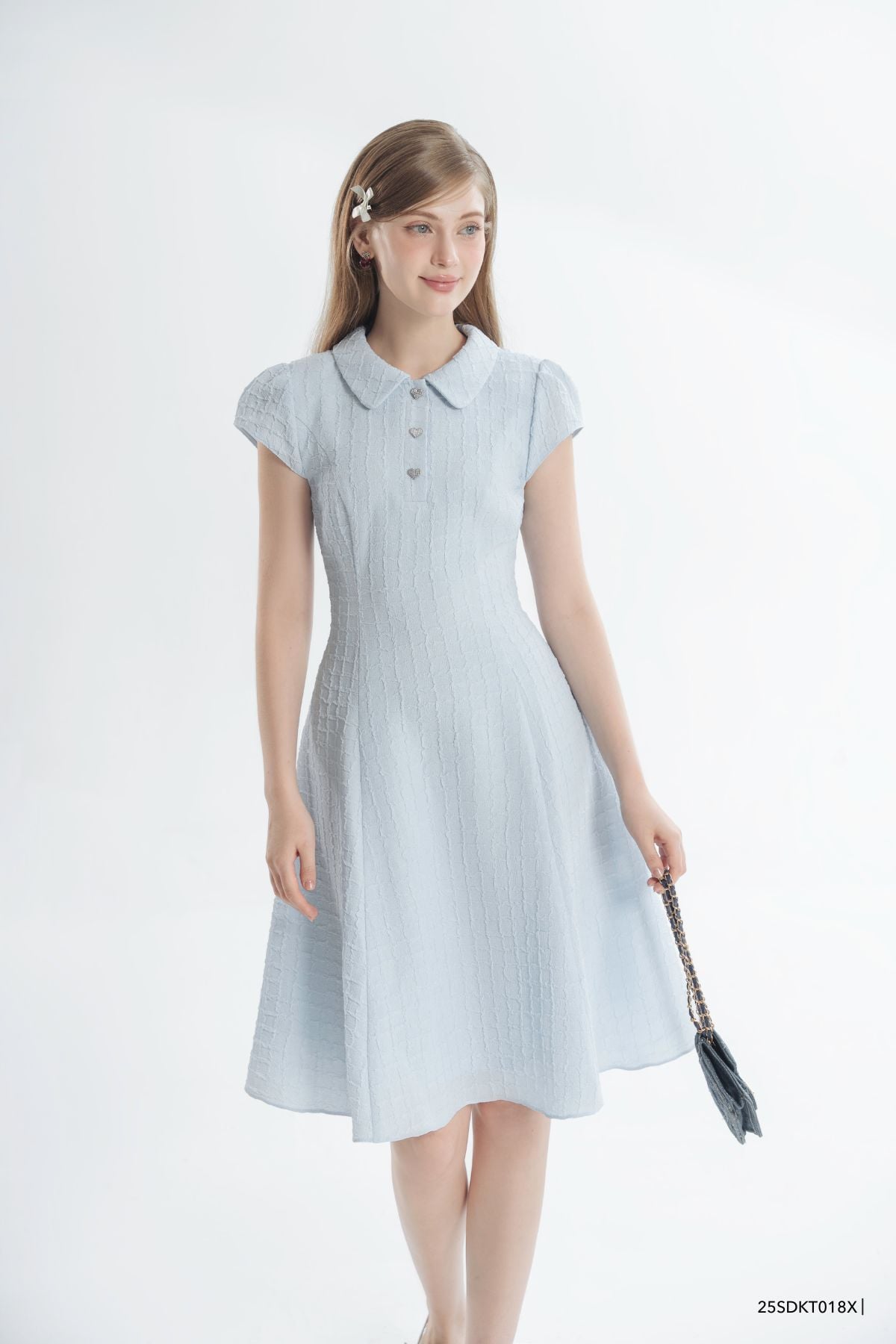  Đầm tay ngắn,  25SDKT018X 