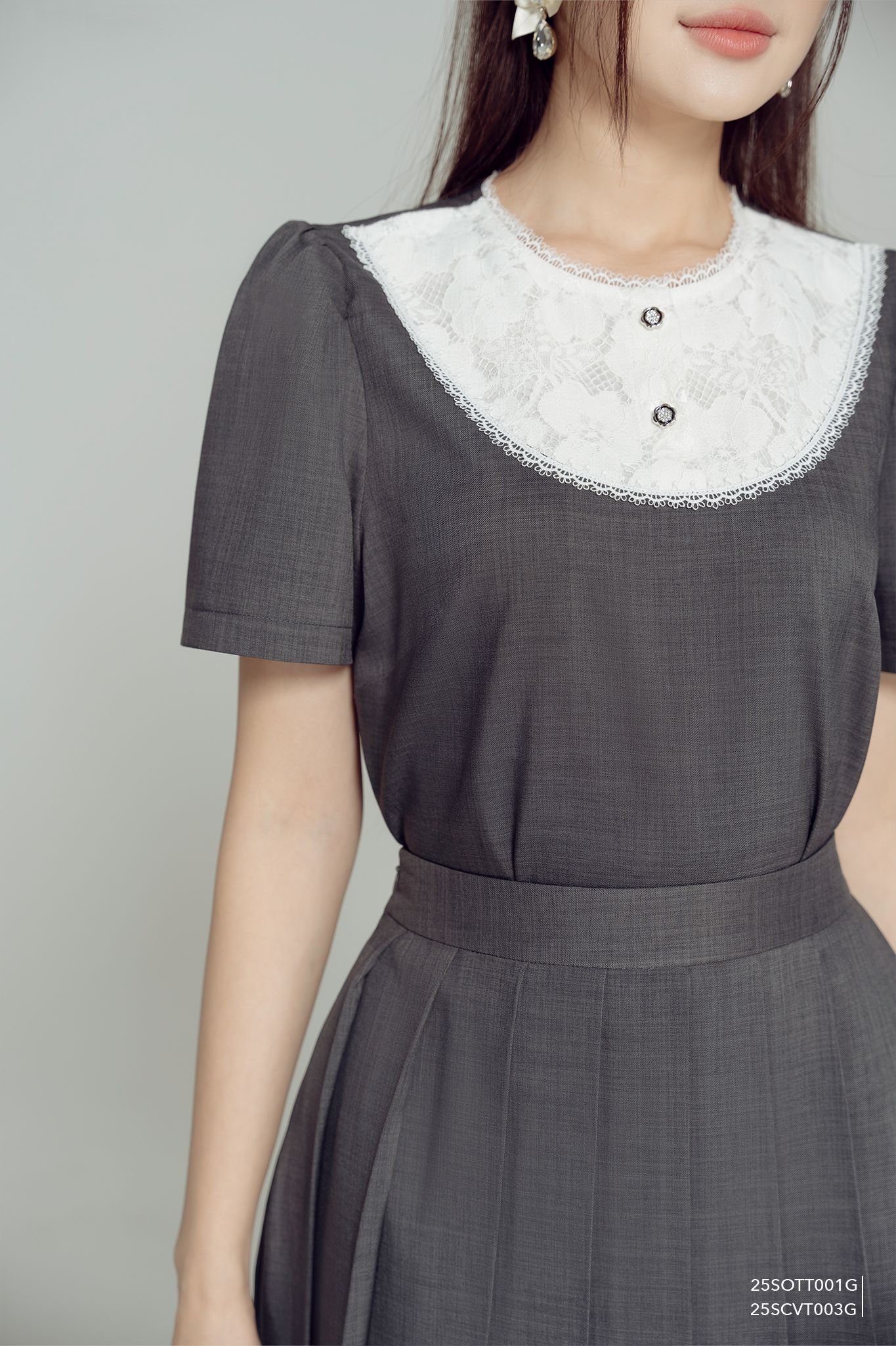  Chân váy Midi, Xếp ly 25SCVT003G 