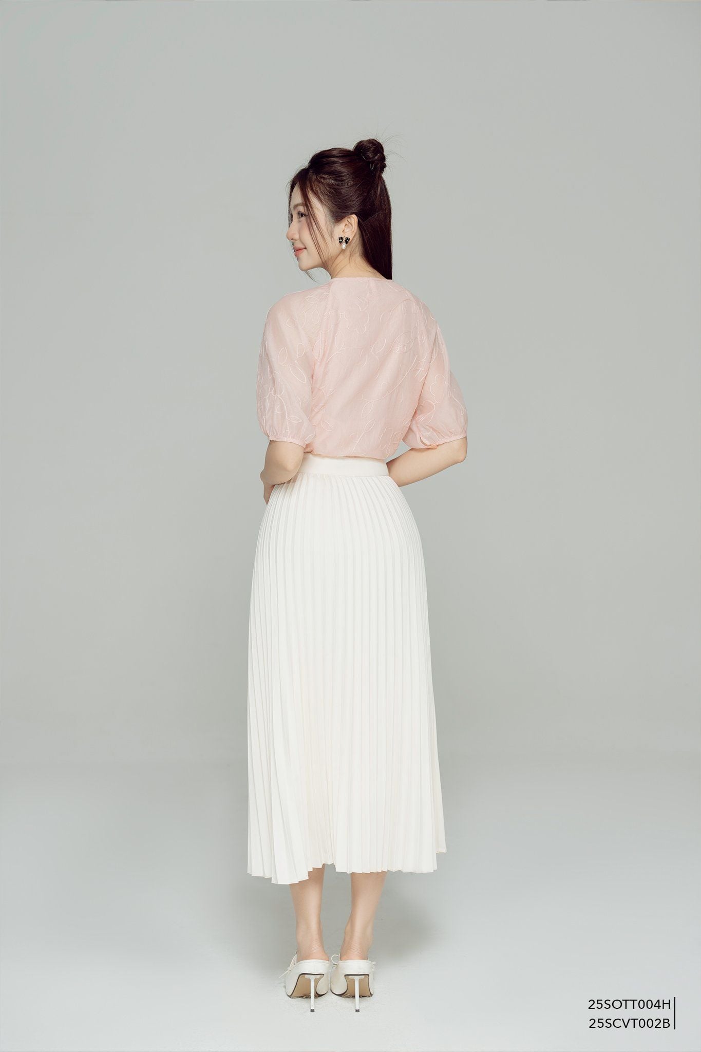  Chân váy Midi, Xếp ly 25SCVT002B 