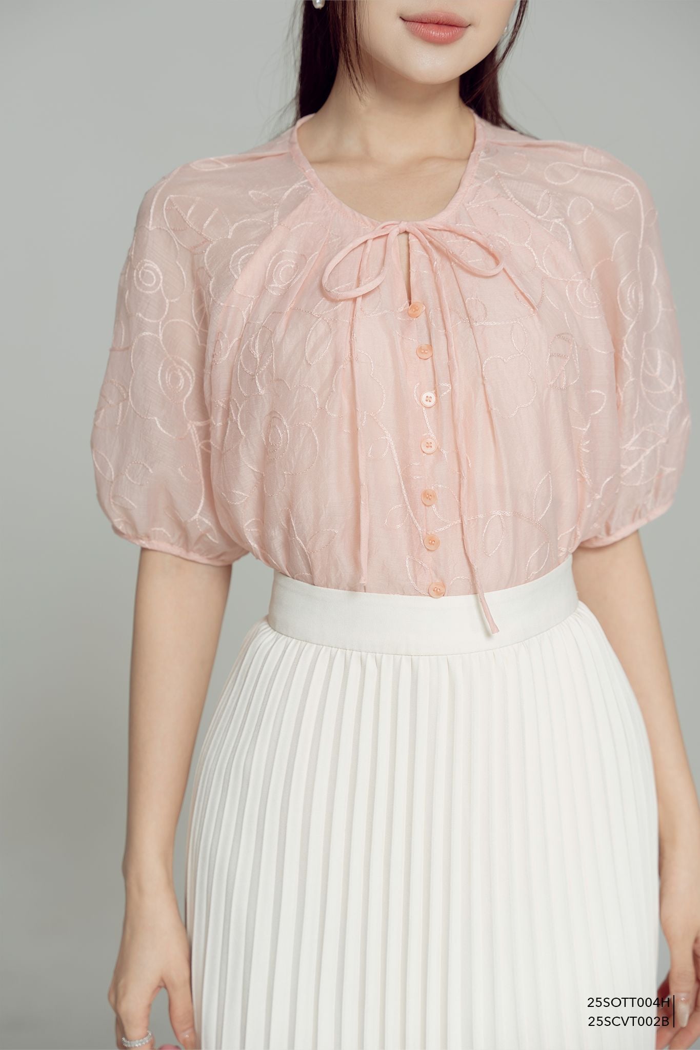  Chân váy Midi, Xếp ly 25SCVT002B 