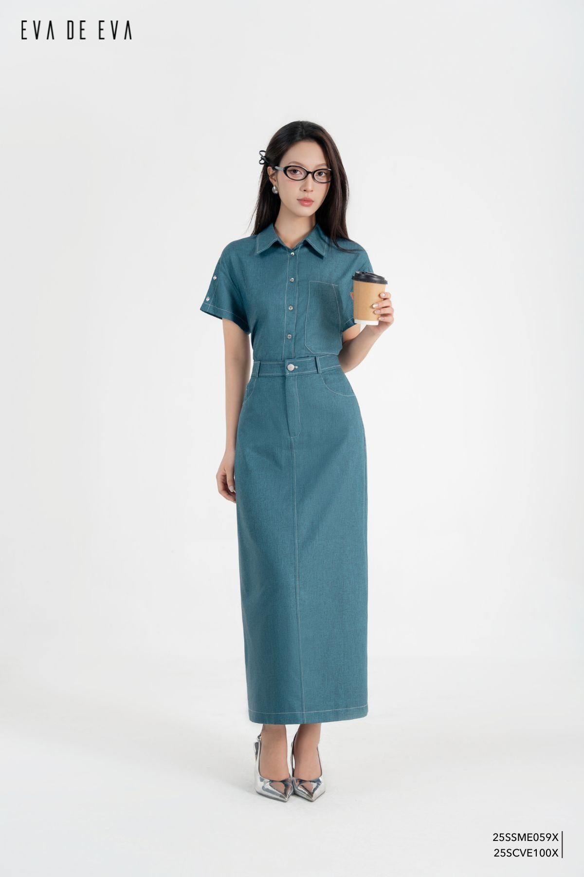  Sơ mi tay ngắn, Dáng sơ vin 25SSME059X 