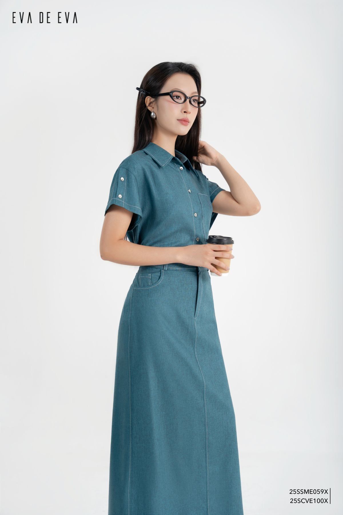 Sơ mi tay ngắn, Dáng sơ vin 25SSME059X 
