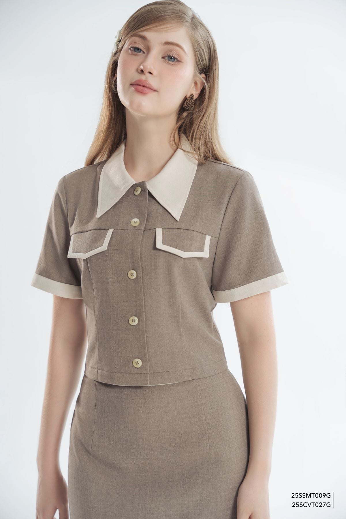  Sơ mi tay ngắn,  25SSMT009G 
