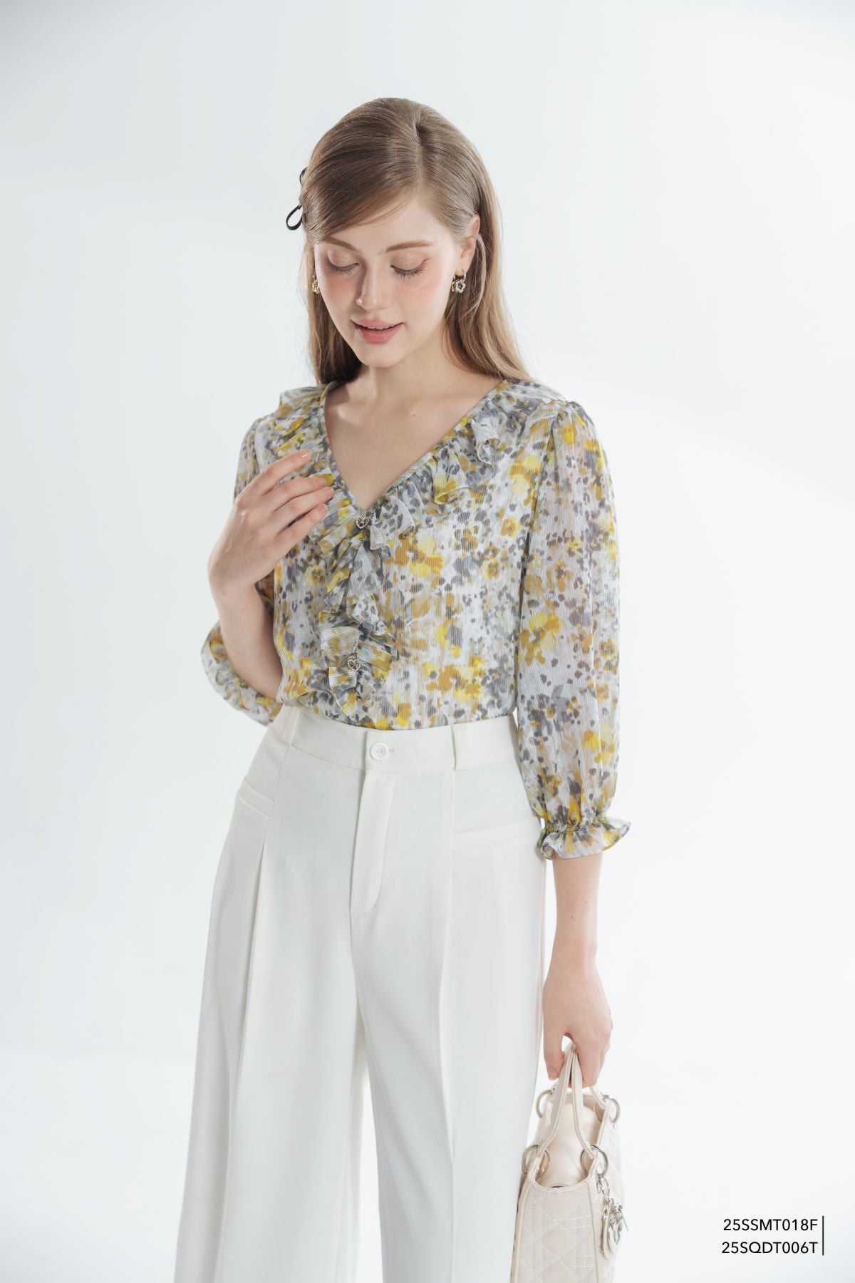  Sơ mi tay lỡ,  25SSMT018F 