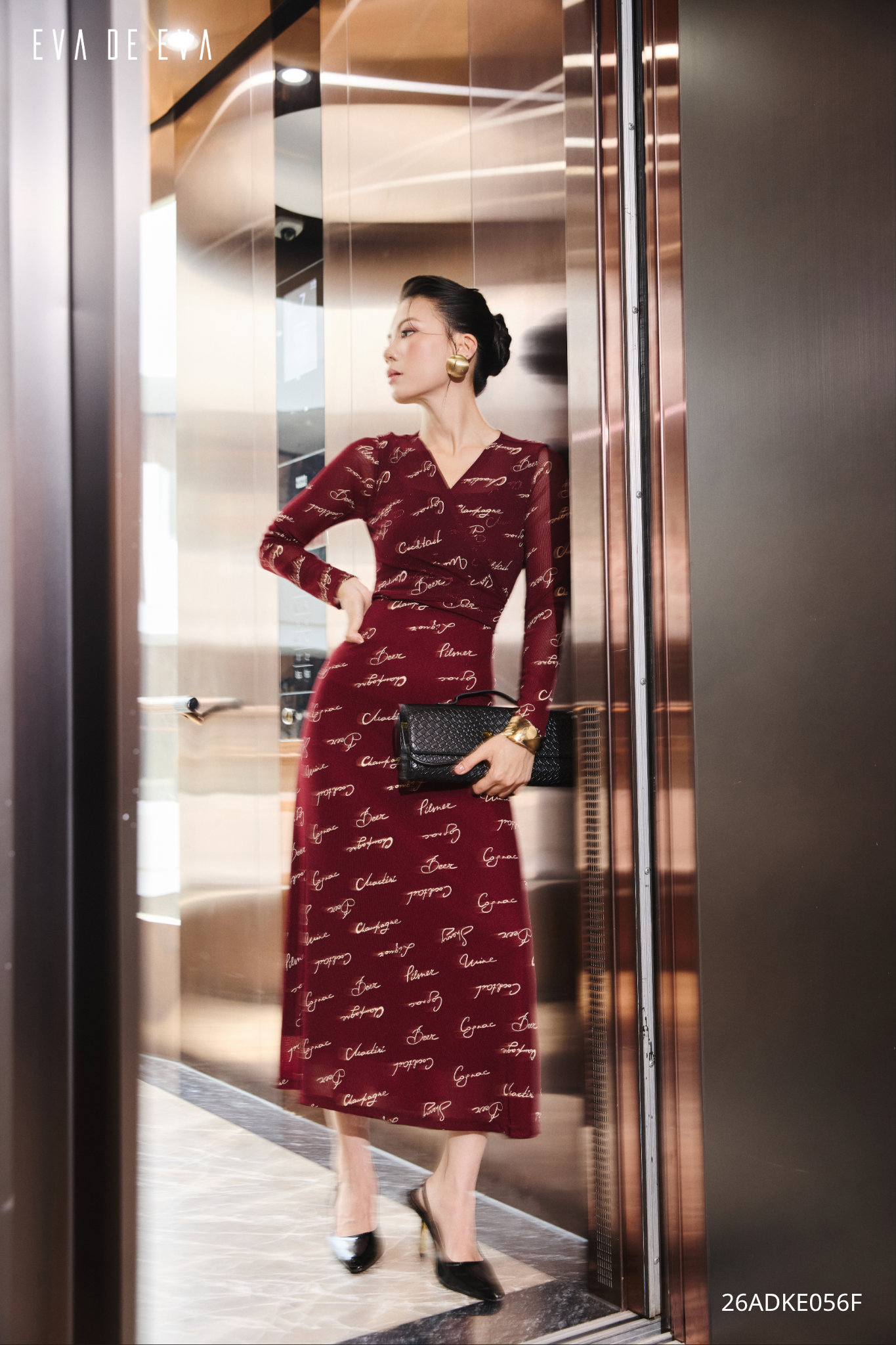  Đầm tay dài, Dáng xòe 26ADKE056F 
