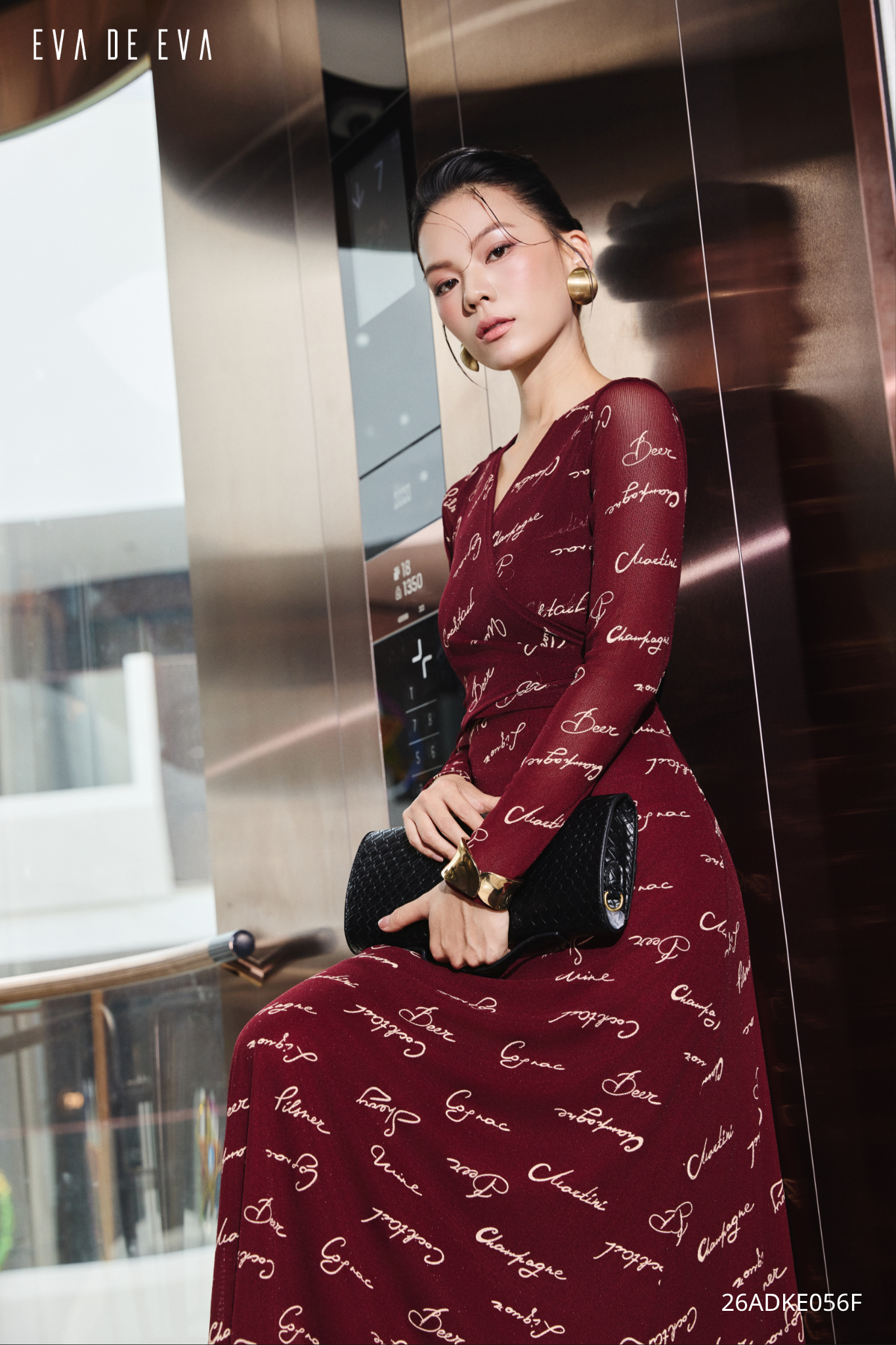  Đầm tay dài, Dáng xòe 26ADKE056F 