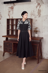  Đầm tay ngắn, Dáng thắt eo 26ADKE071O 