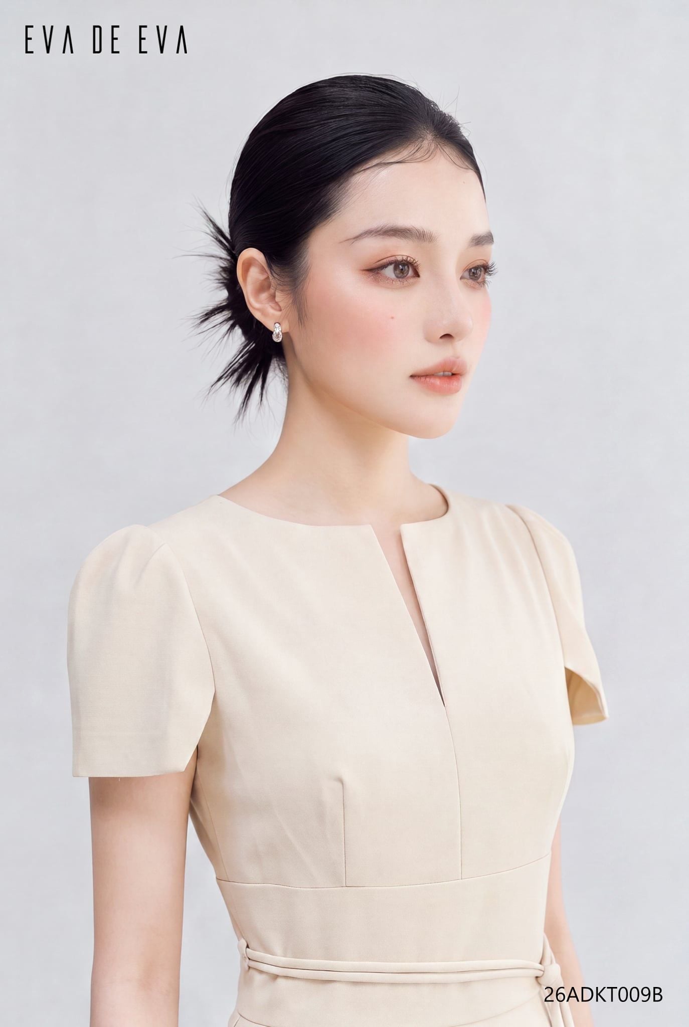  Đầm tay ngắn, Dáng thắt eo 26ADKT009B 