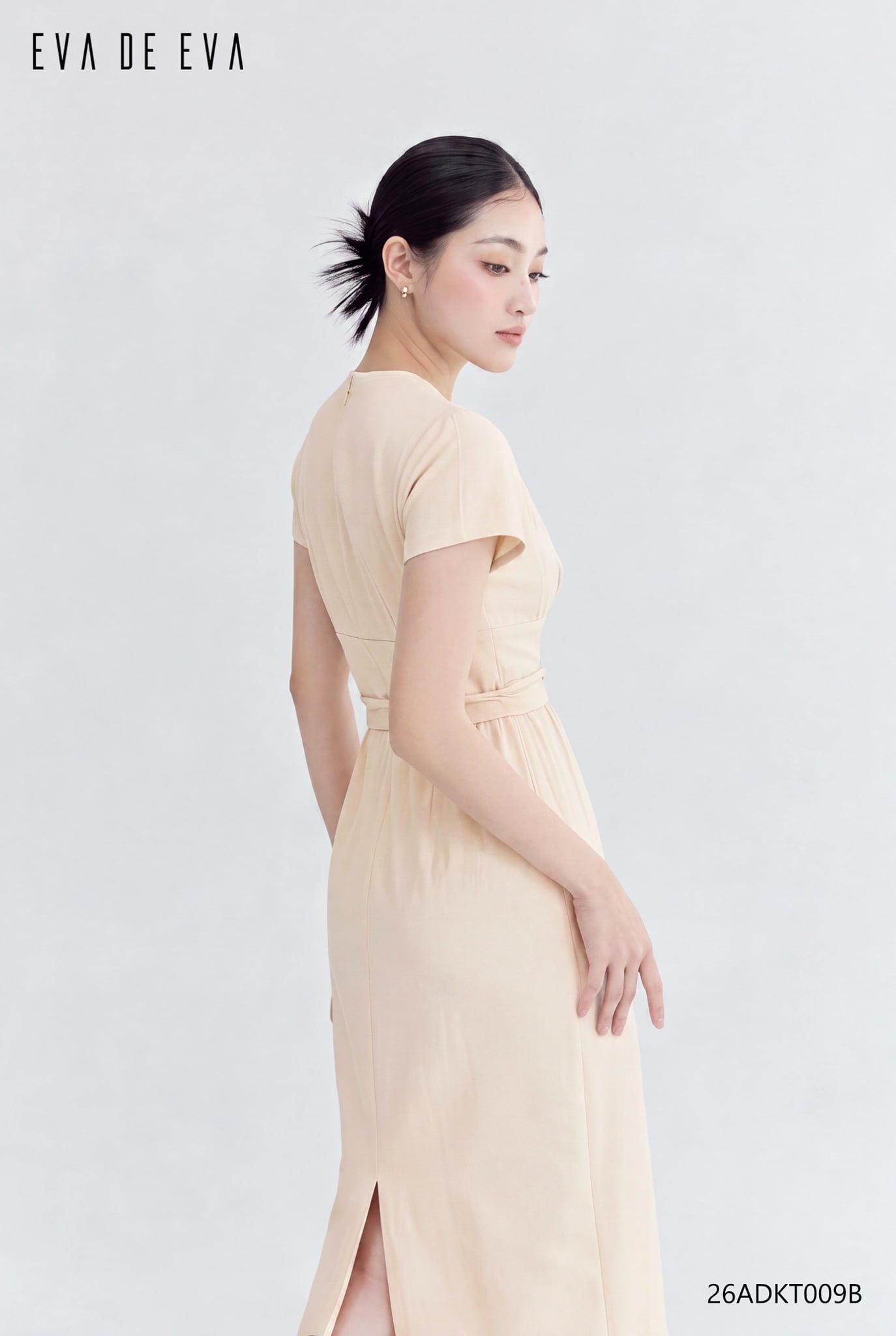  Đầm tay ngắn, Dáng thắt eo 26ADKT009B 