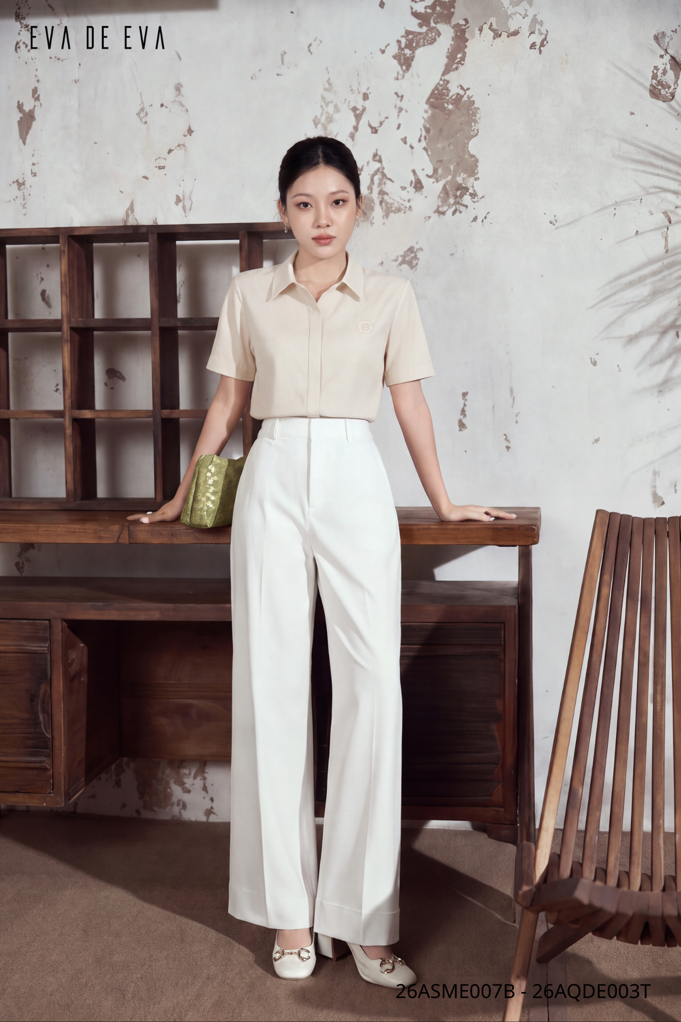  Sơ mi tay ngắn, Dáng sơ vin 26ASME007B 