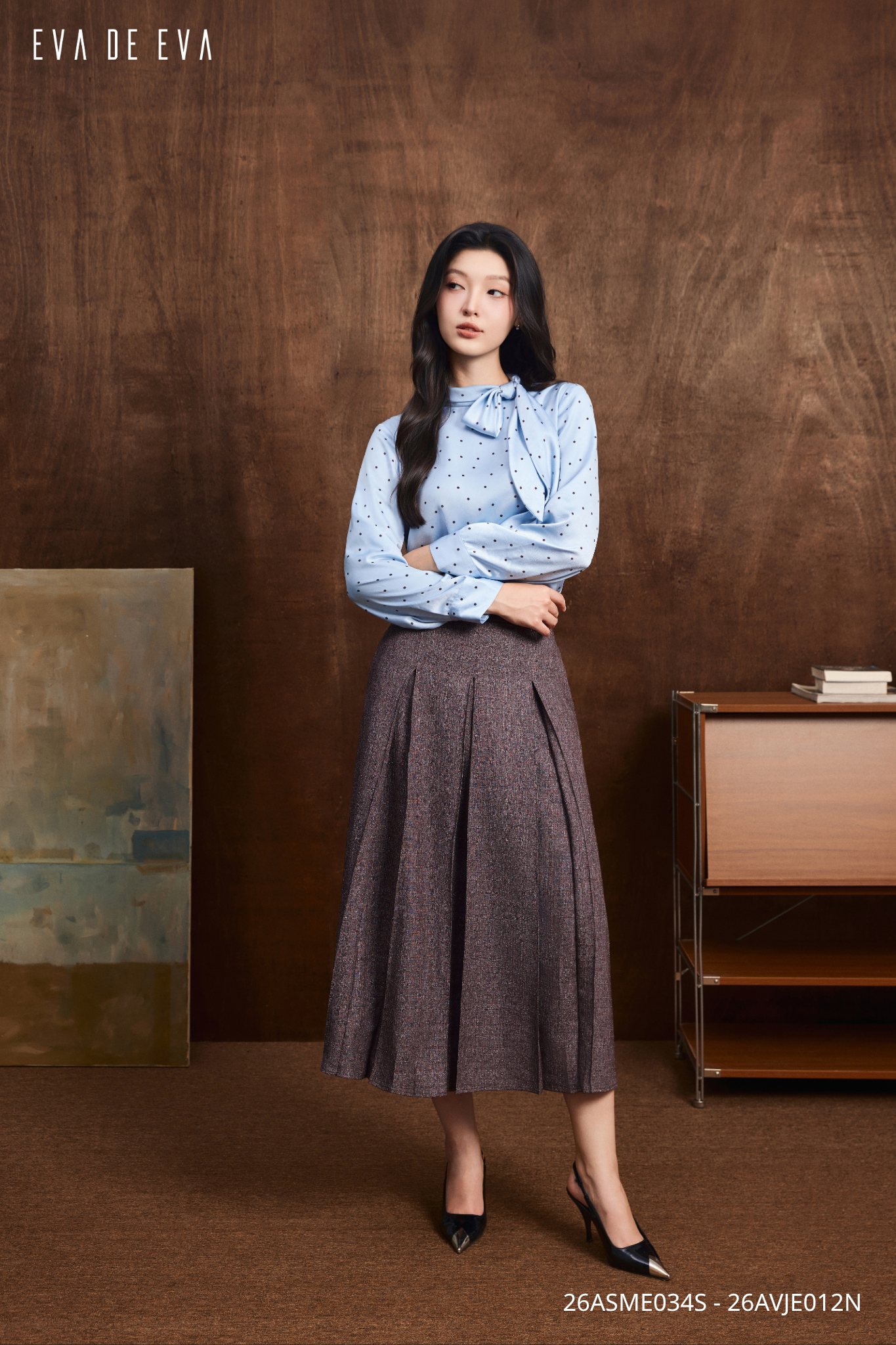  Sơ mi tay dài, Cổ nơ 26ASME034S 