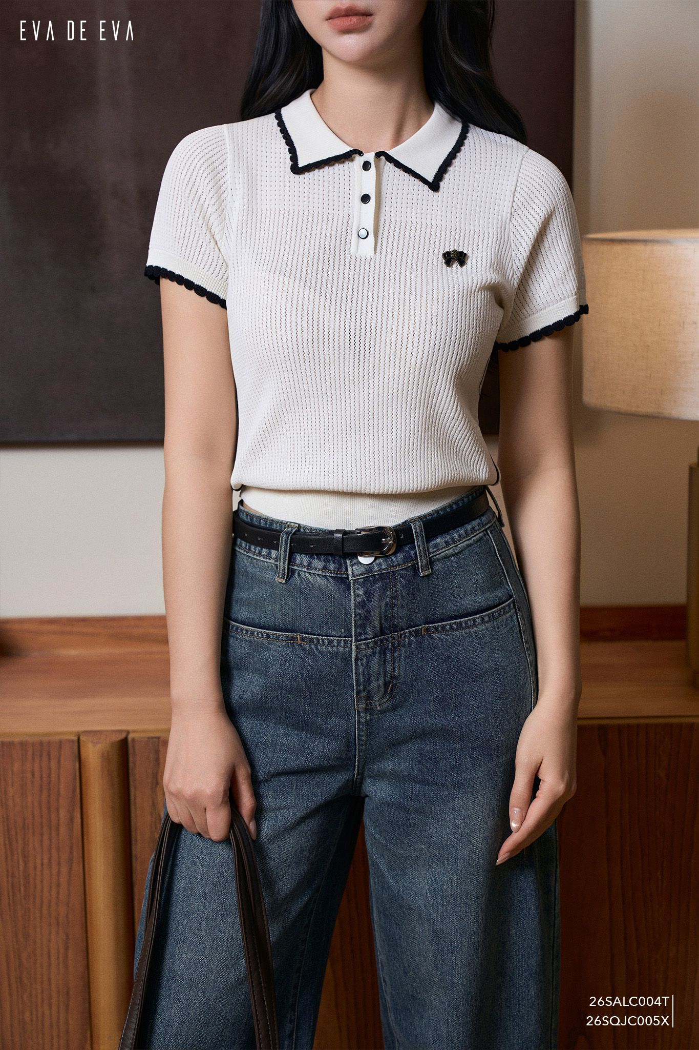  Áo len ngắn tay,  26SALC004T 