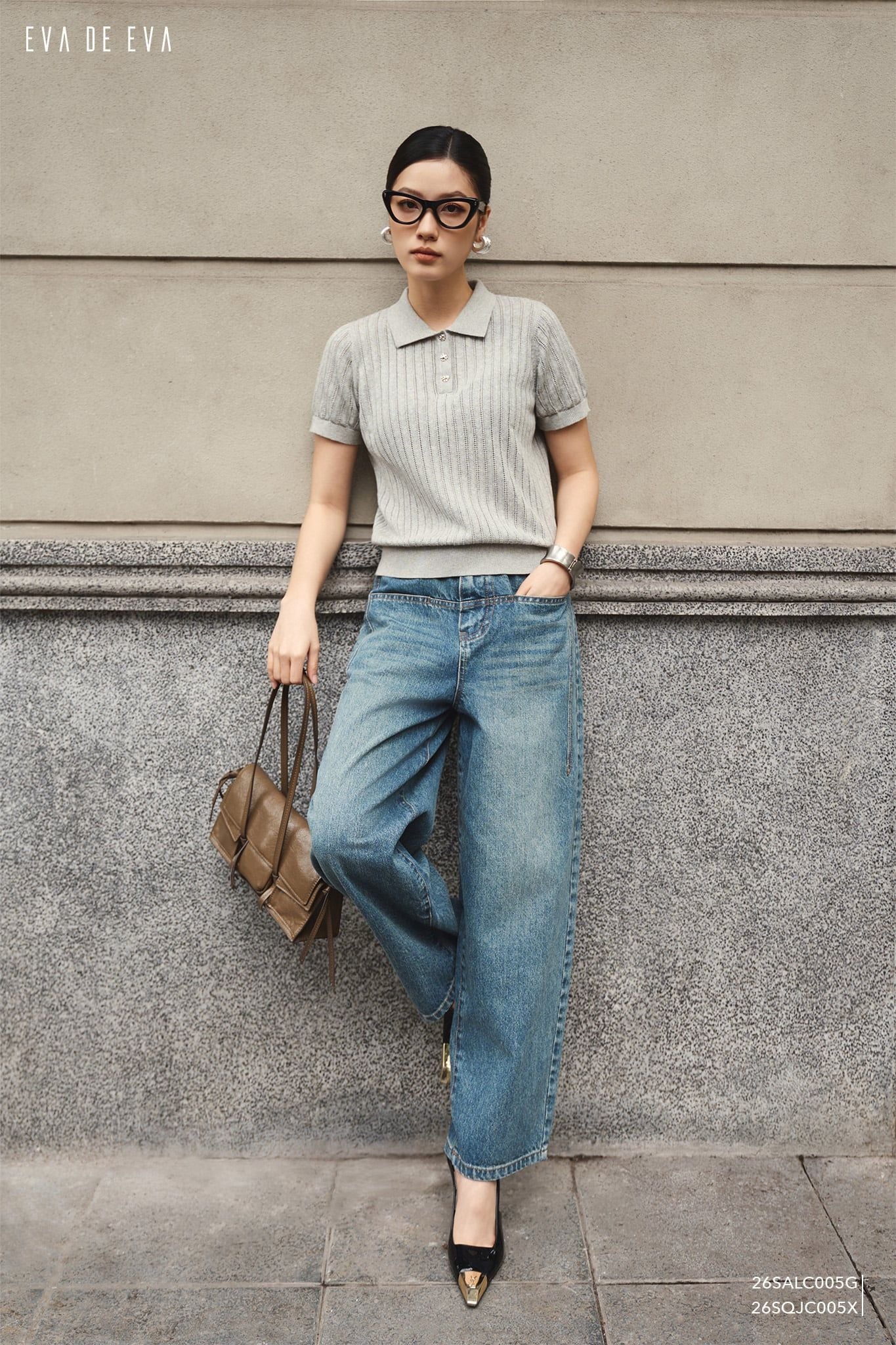  Áo len ngắn tay,  26SALC005G 