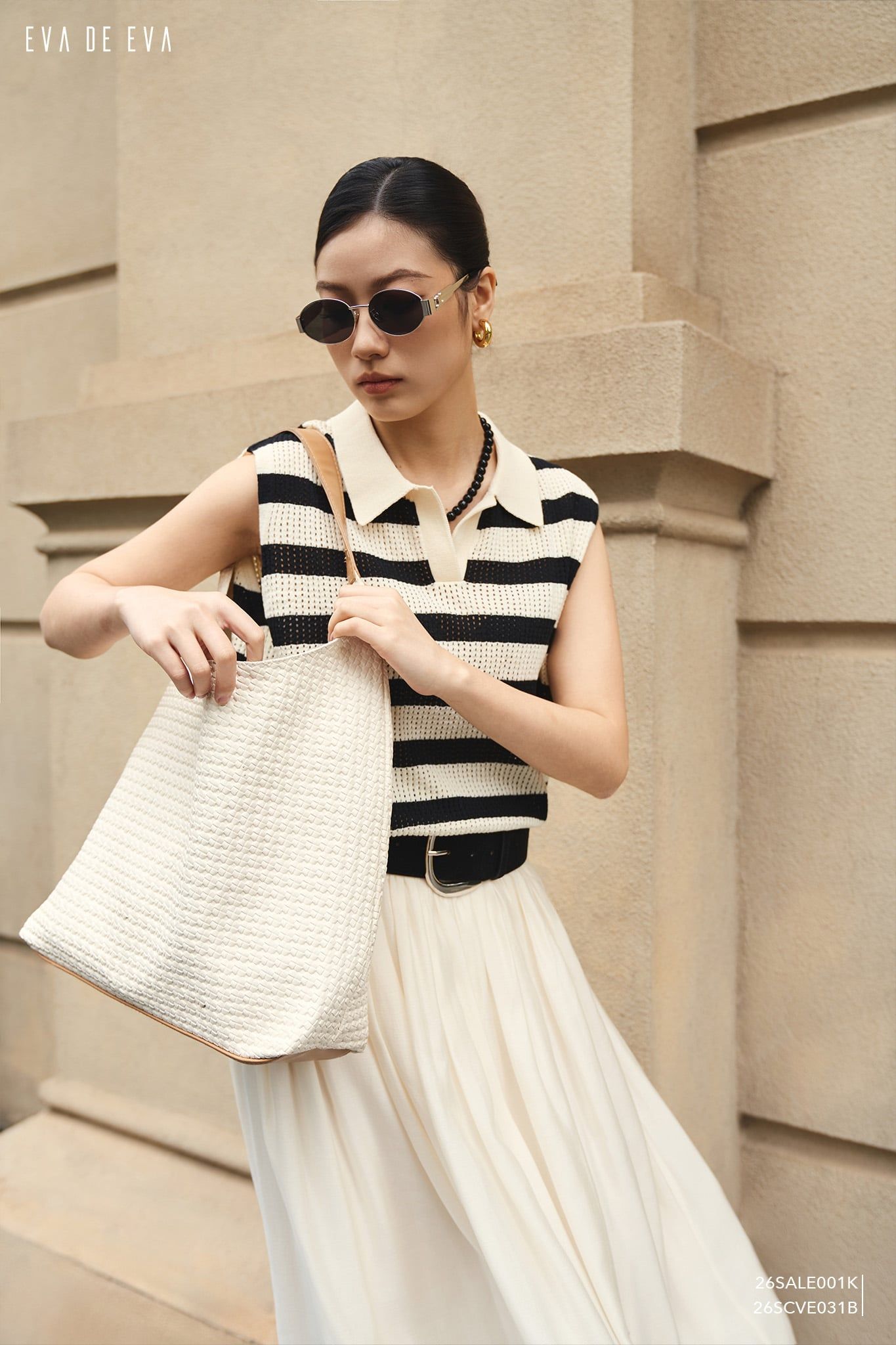  Chân váy Midi, Xếp ly 26SCVE031B 