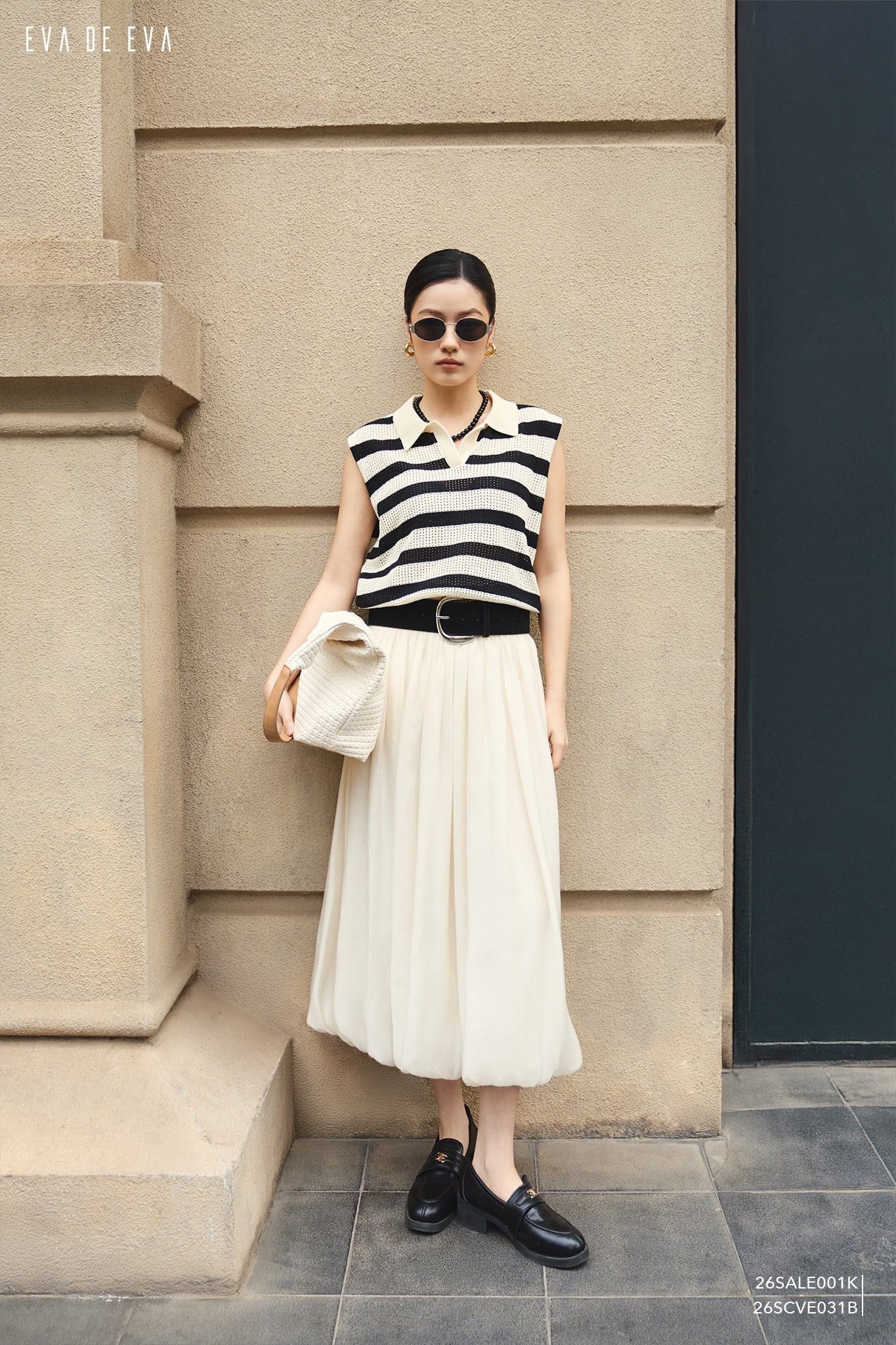  Chân váy Midi, Xếp ly 26SCVE031B 