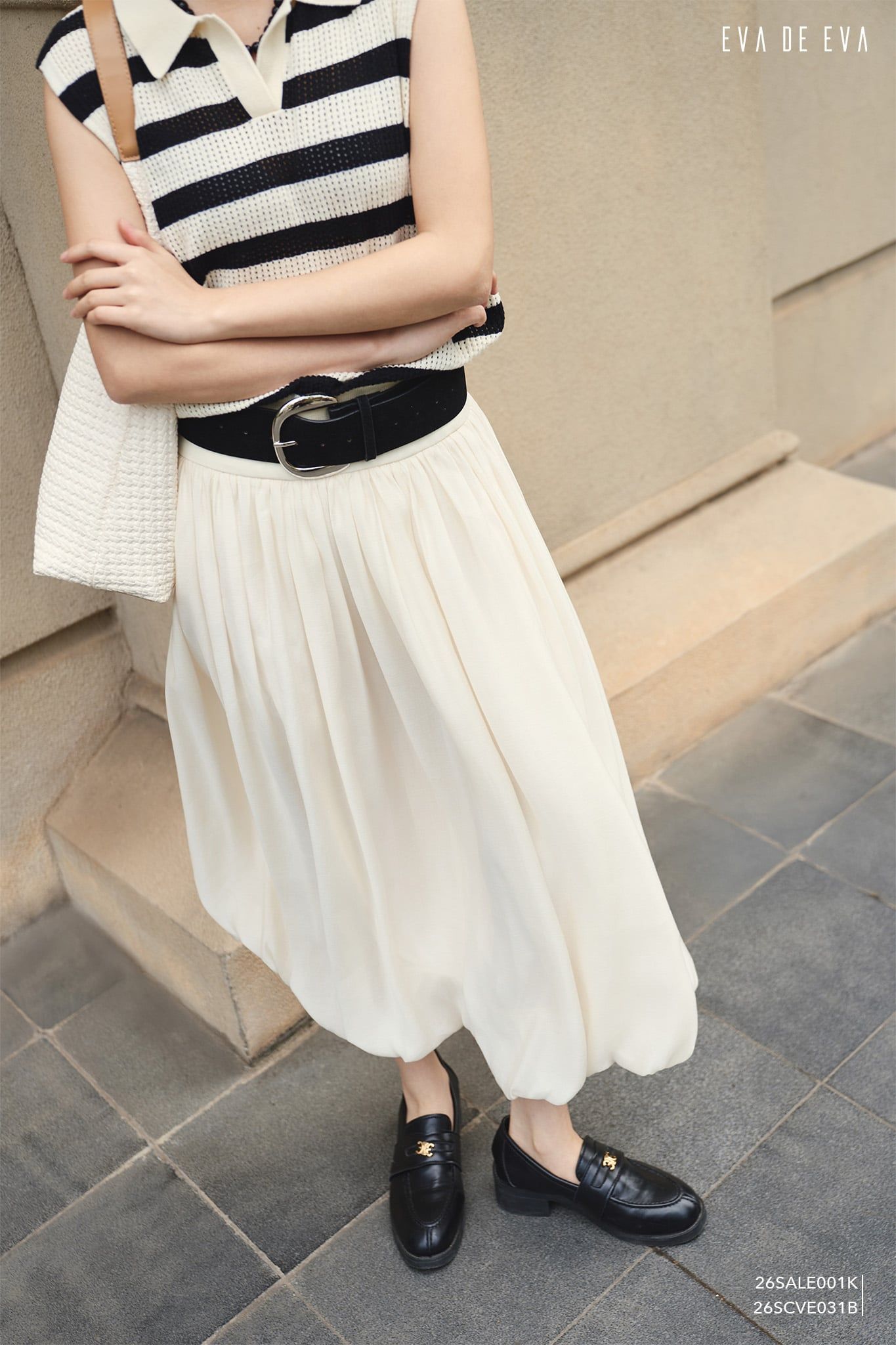  Chân váy Midi, Xếp ly 26SCVE031B 