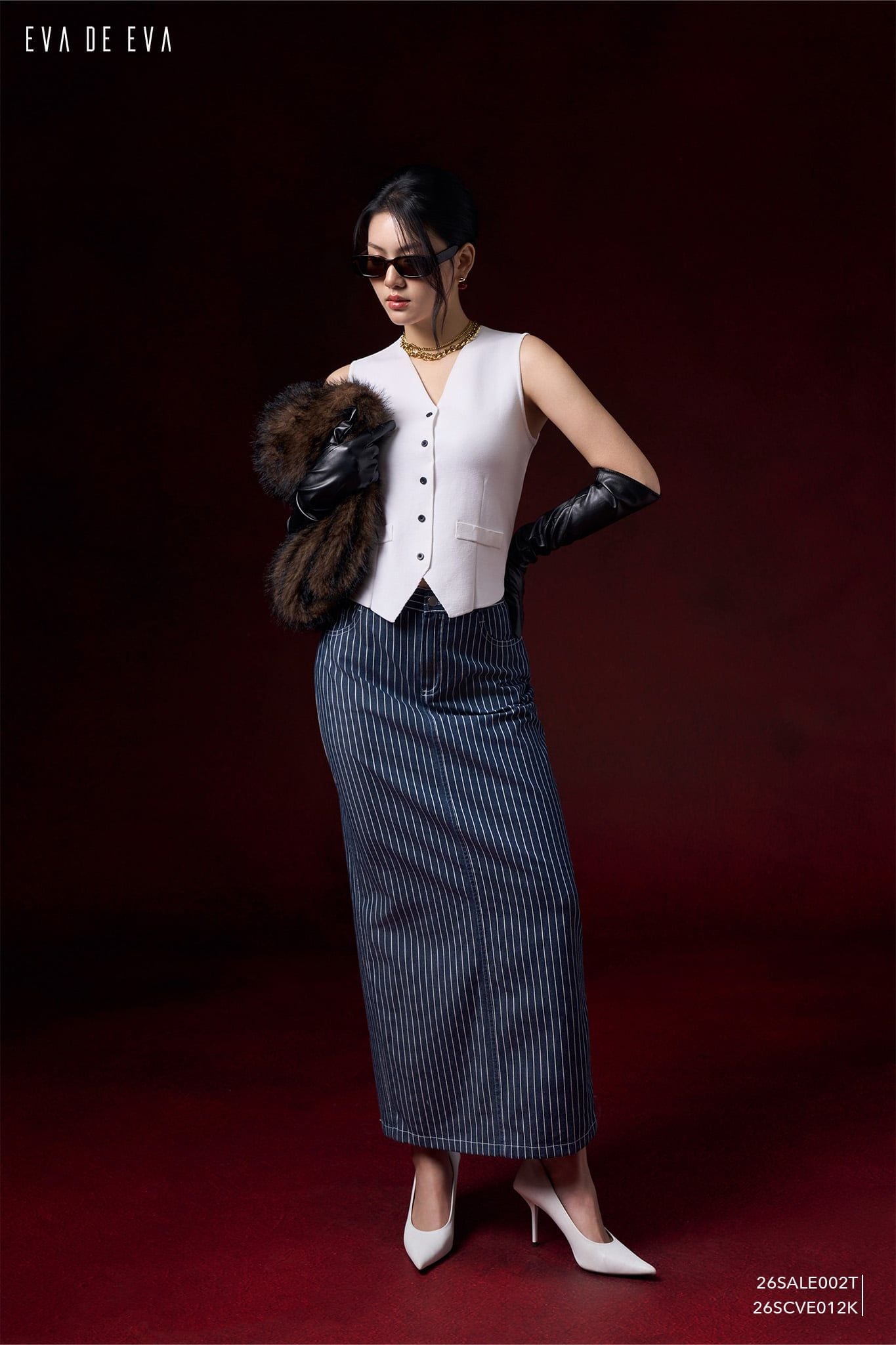  Chân váy Midi, Dáng ôm 26SCVE012K 