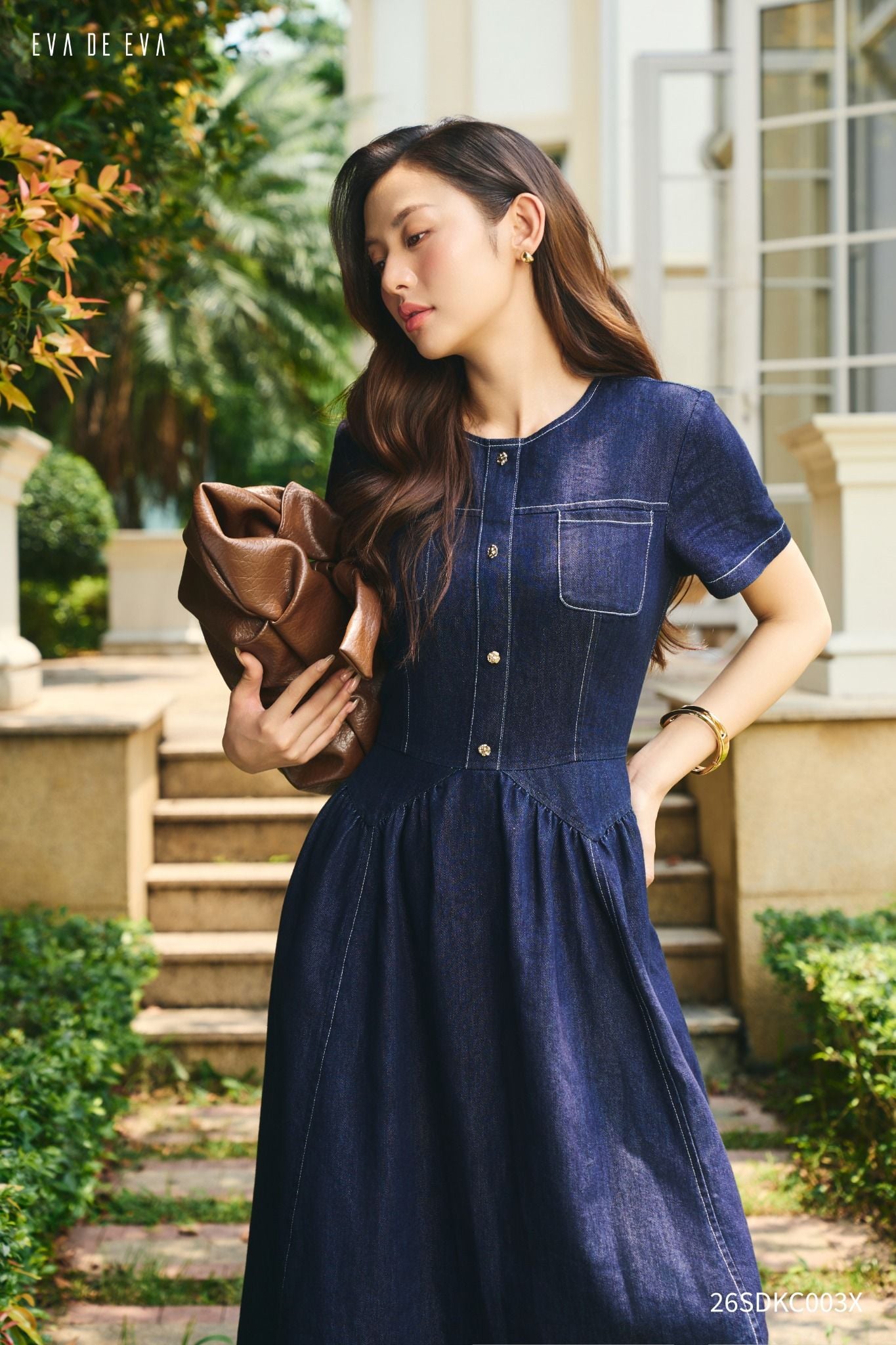  Đầm tay ngắn,  26SDKC003X 