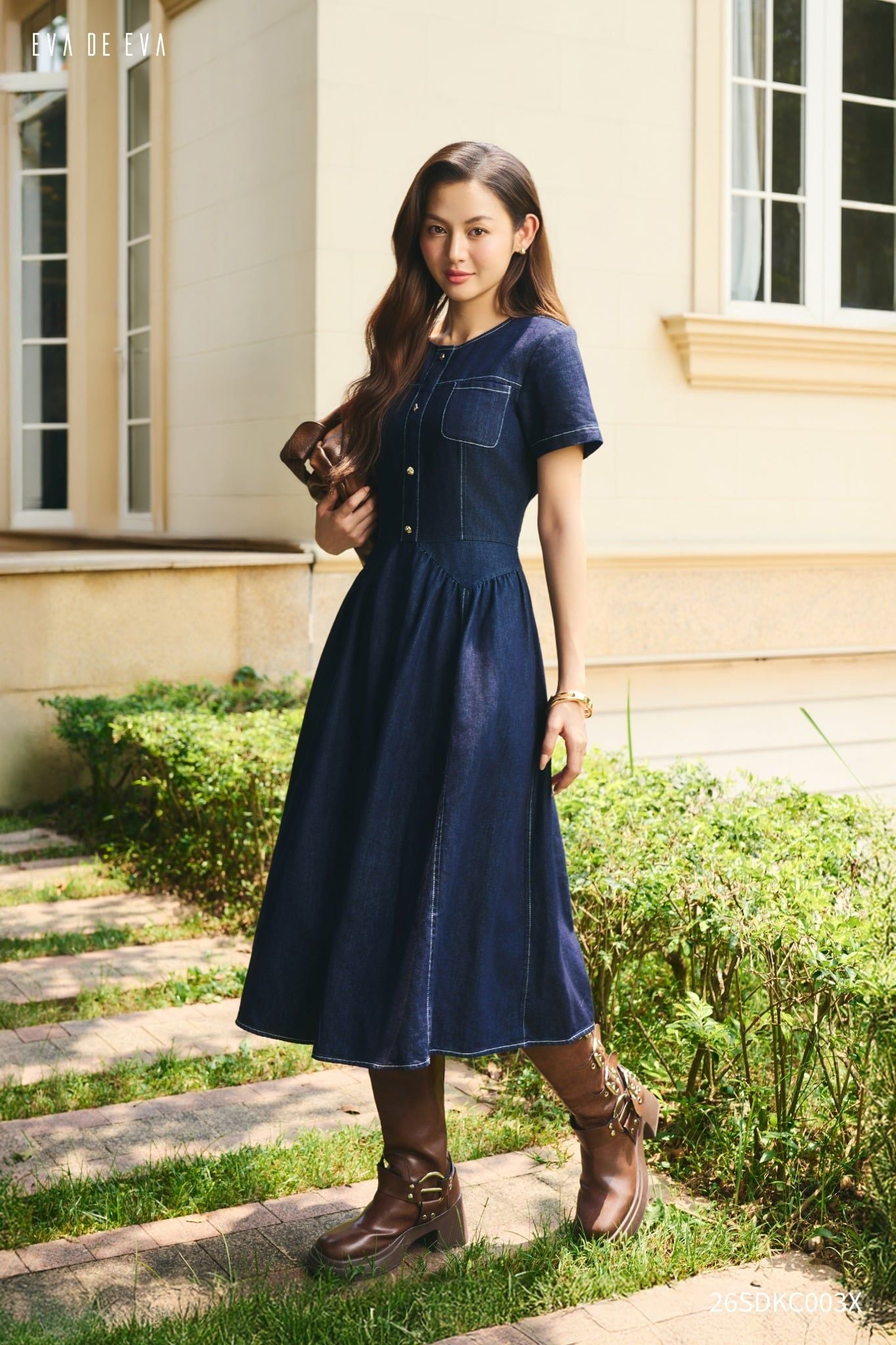 Đầm tay ngắn,  26SDKC003X 