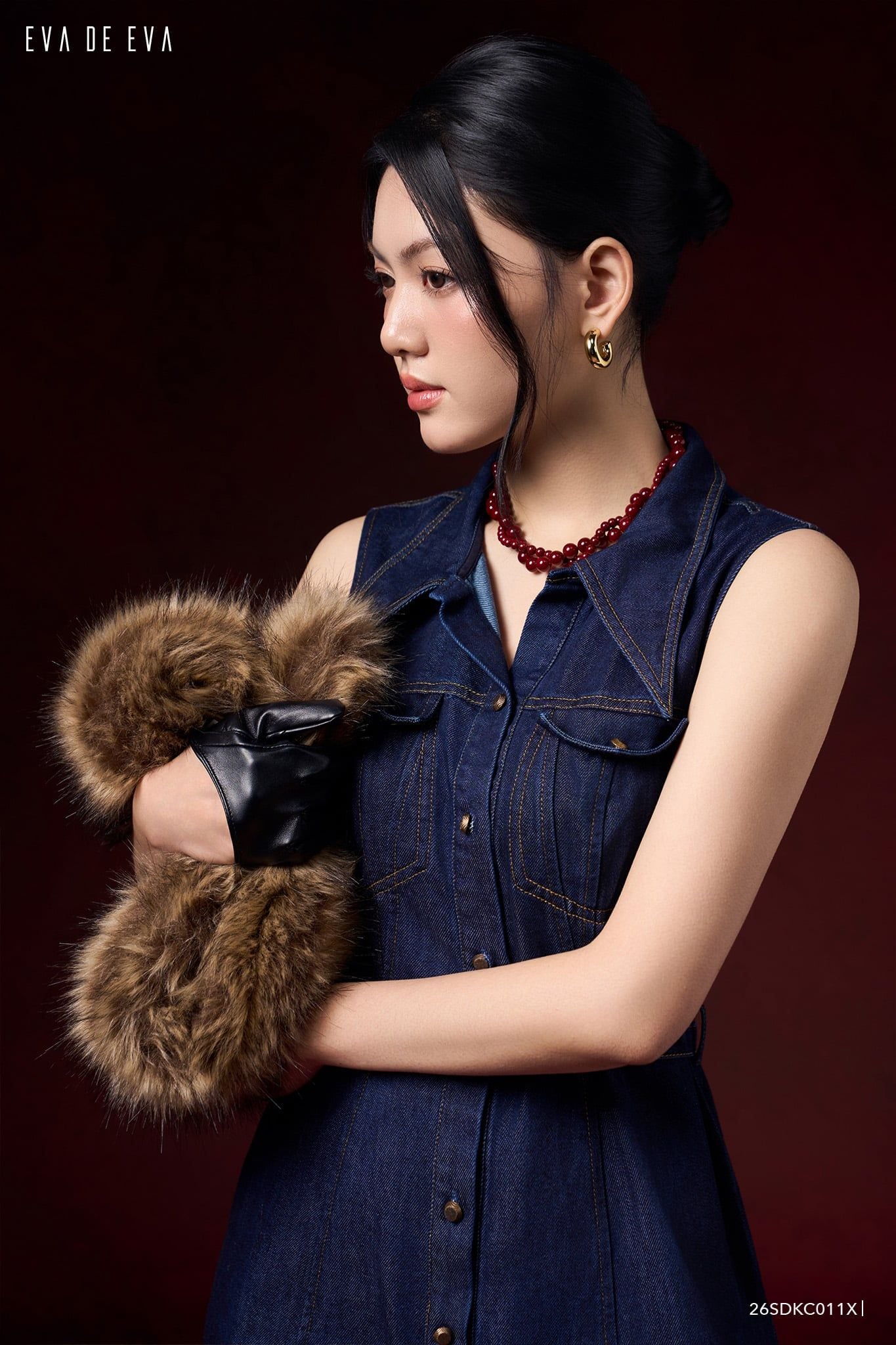  Đầm sát nách, Dáng thắt eo 26SDKC011X 