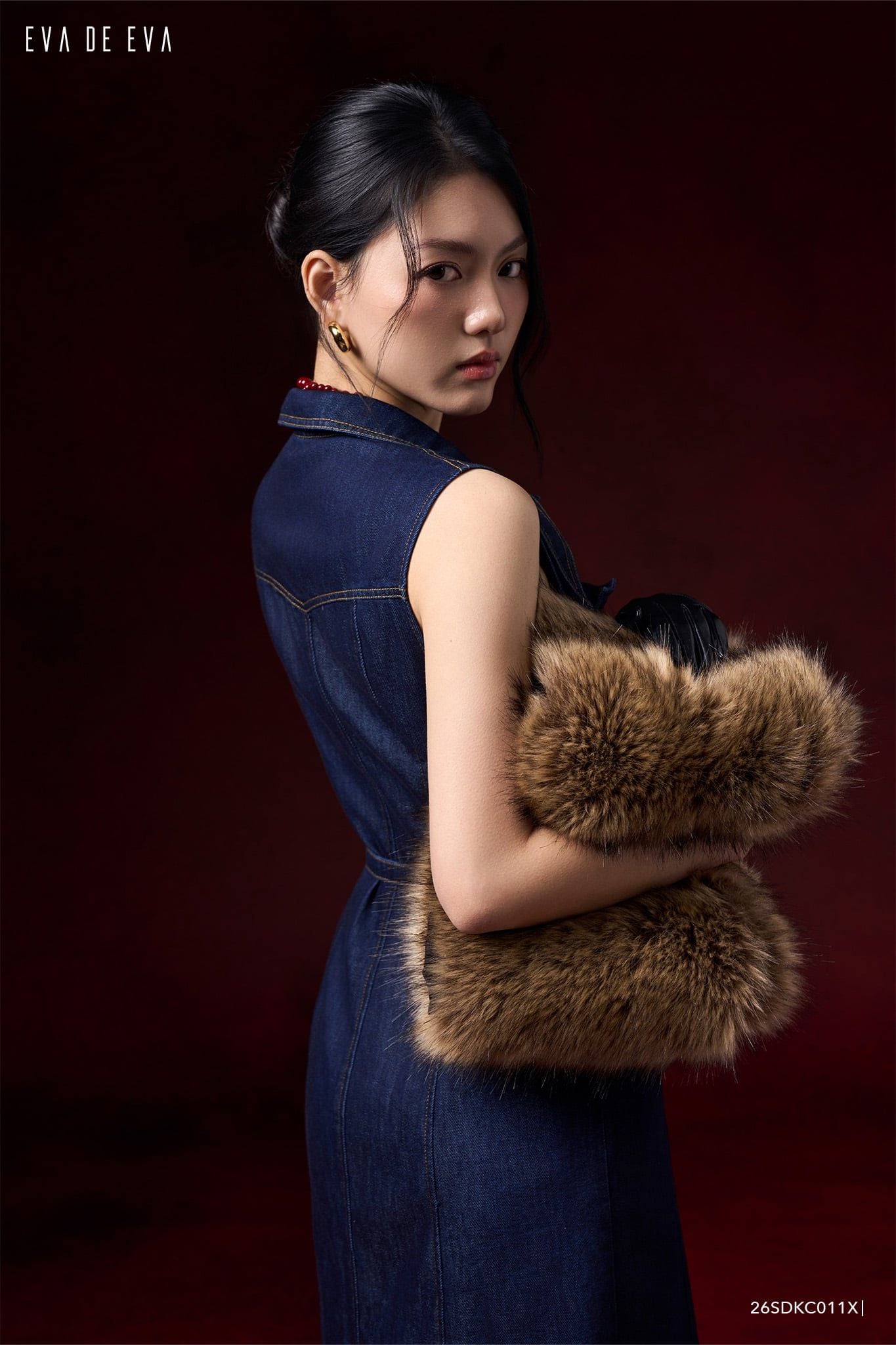  Đầm sát nách, Dáng thắt eo 26SDKC011X 