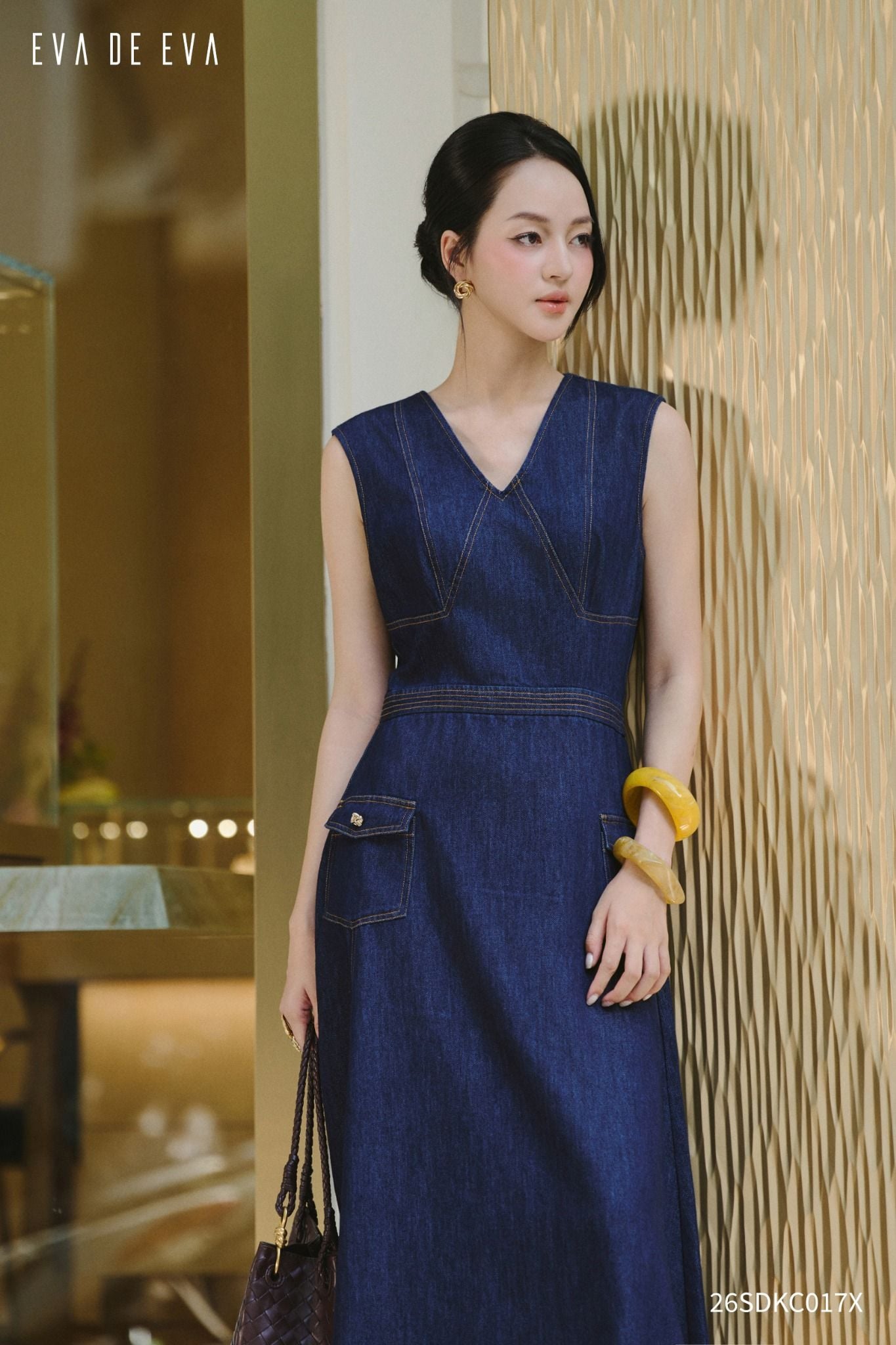  Đầm sát nách, Dáng thắt eo 26SDKC017X 