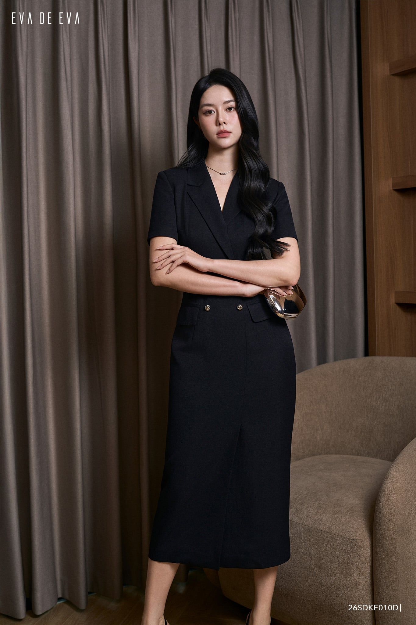  Đầm tay ngắn, Dáng ôm 26SDKE010D 