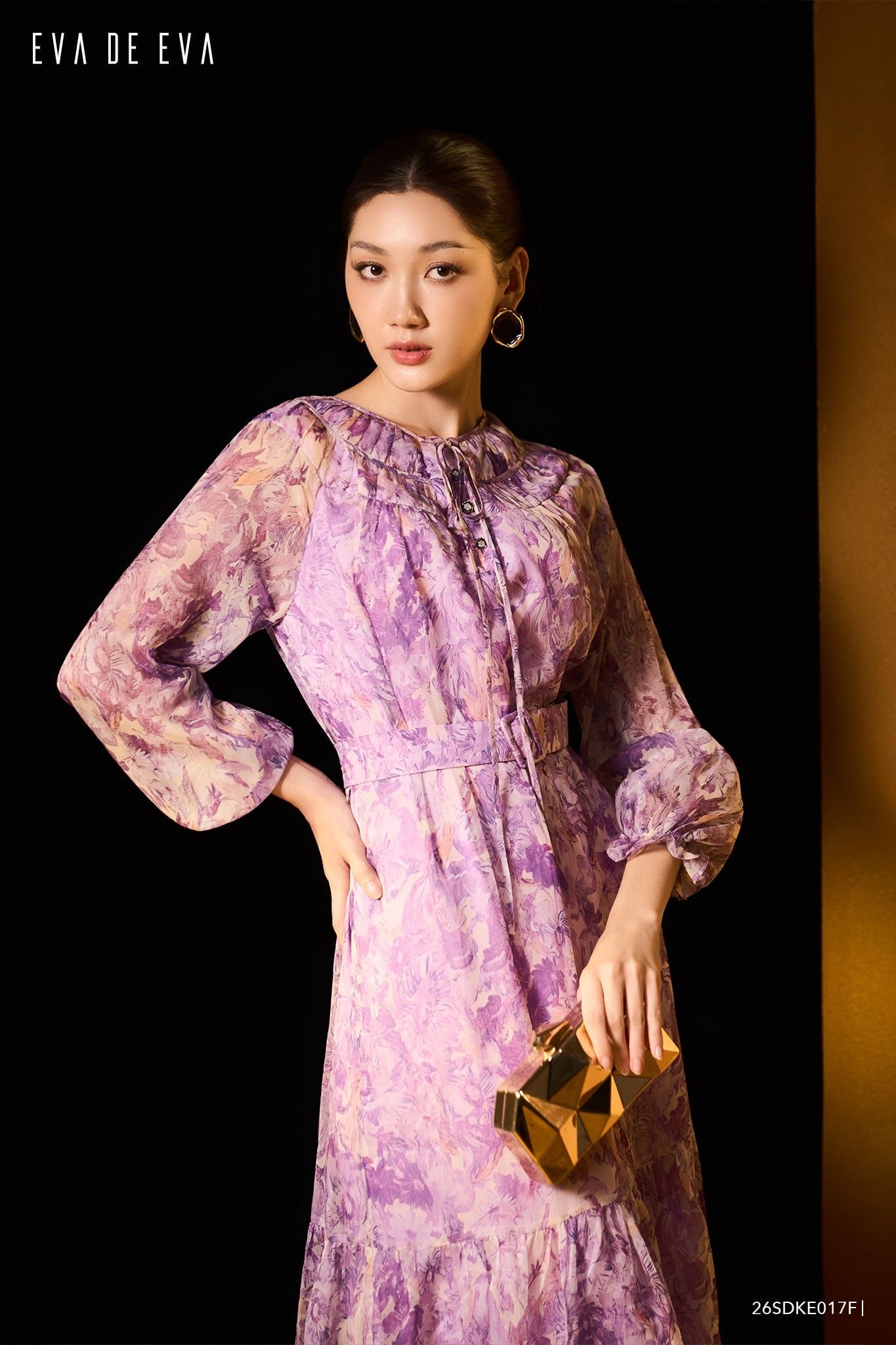  Đầm tay dài, Dáng thắt eo 26SDKE017F 