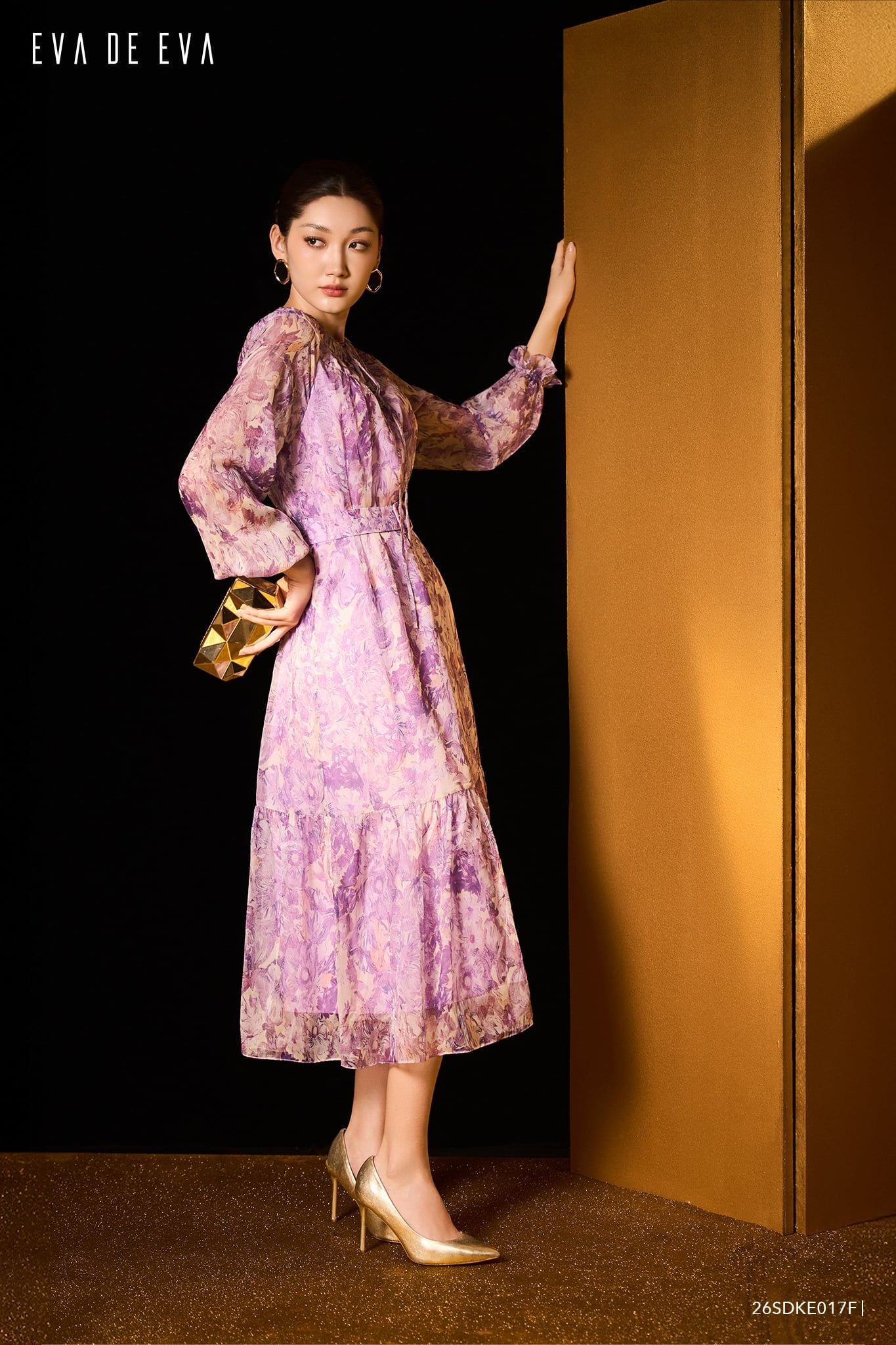  Đầm tay dài, Dáng thắt eo 26SDKE017F 