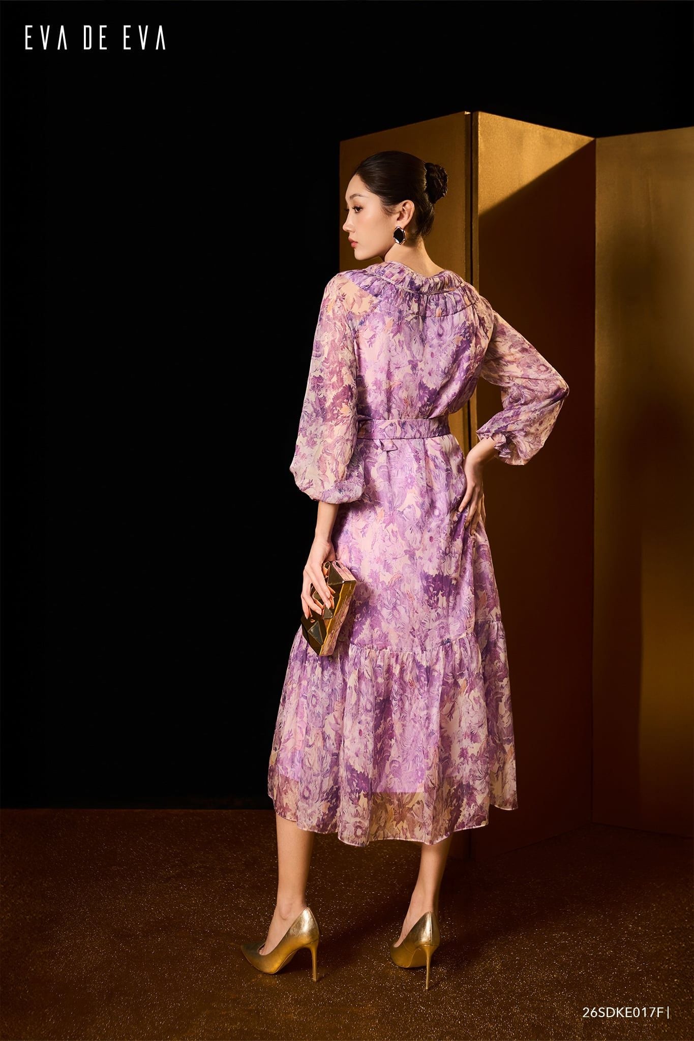  Đầm tay dài, Dáng thắt eo 26SDKE017F 