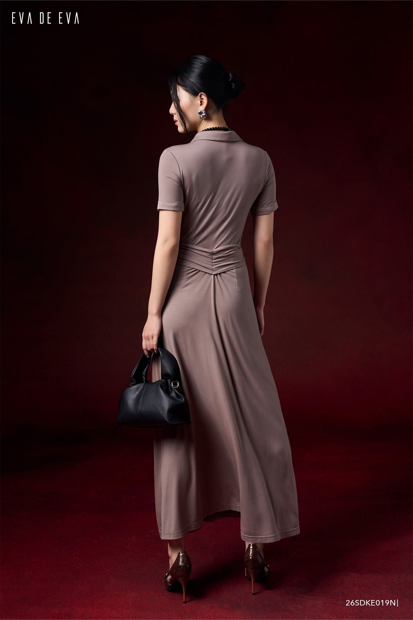  Đầm tay ngắn, Dáng thắt eo 26SDKE019N 