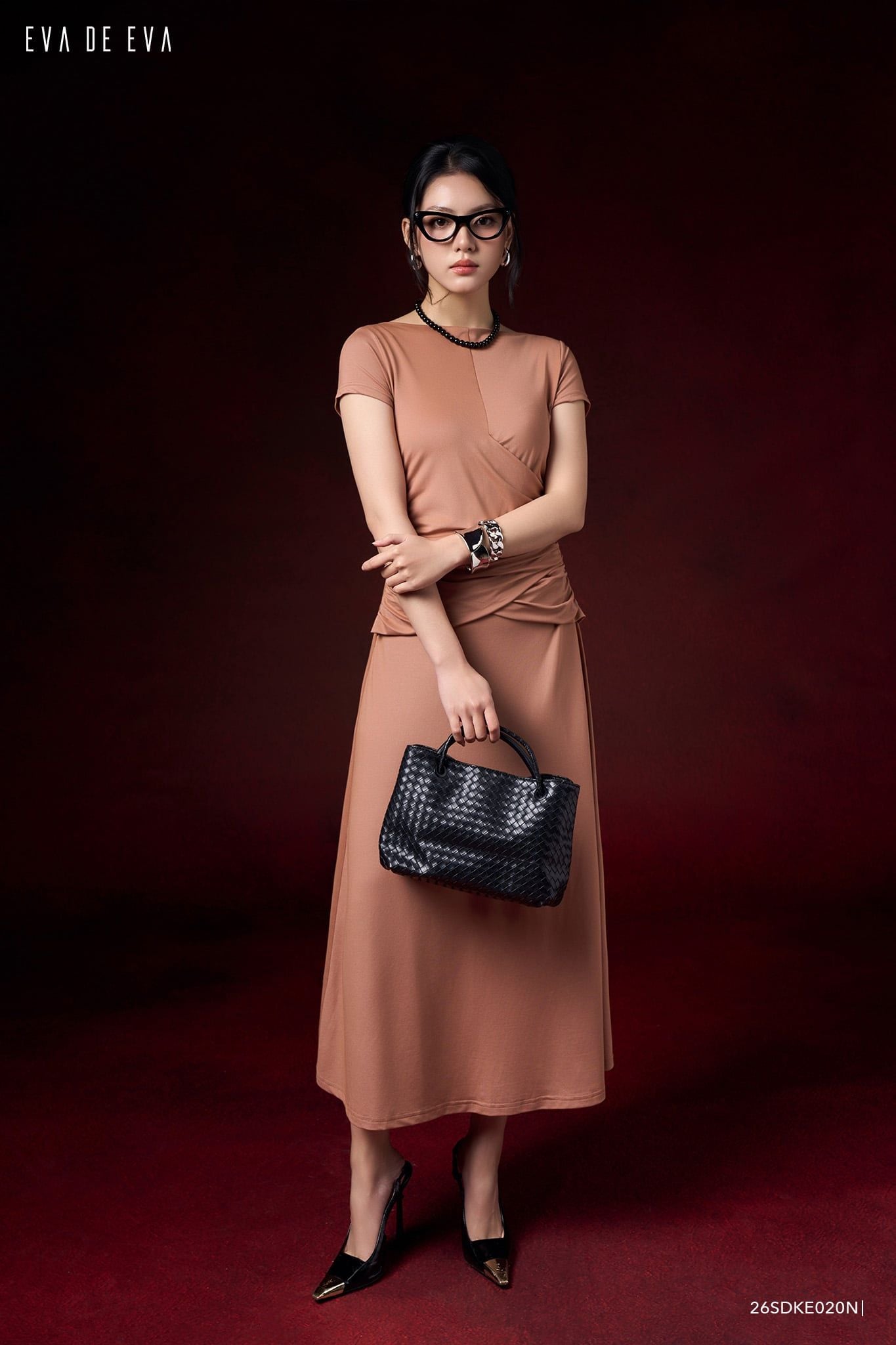  Đầm tay ngắn, Dáng ôm 26SDKE020N 