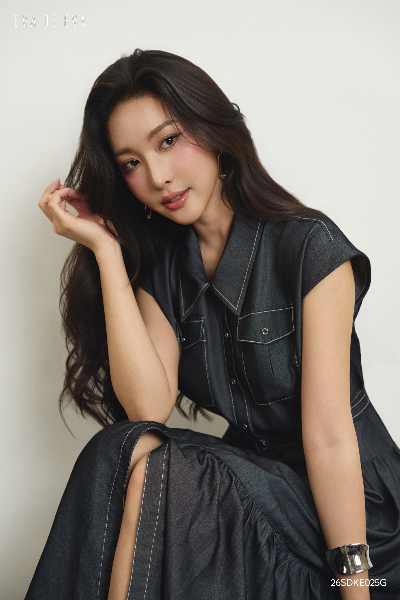  Đầm tay ngắn, Dáng thắt eo 26SDKE025G 