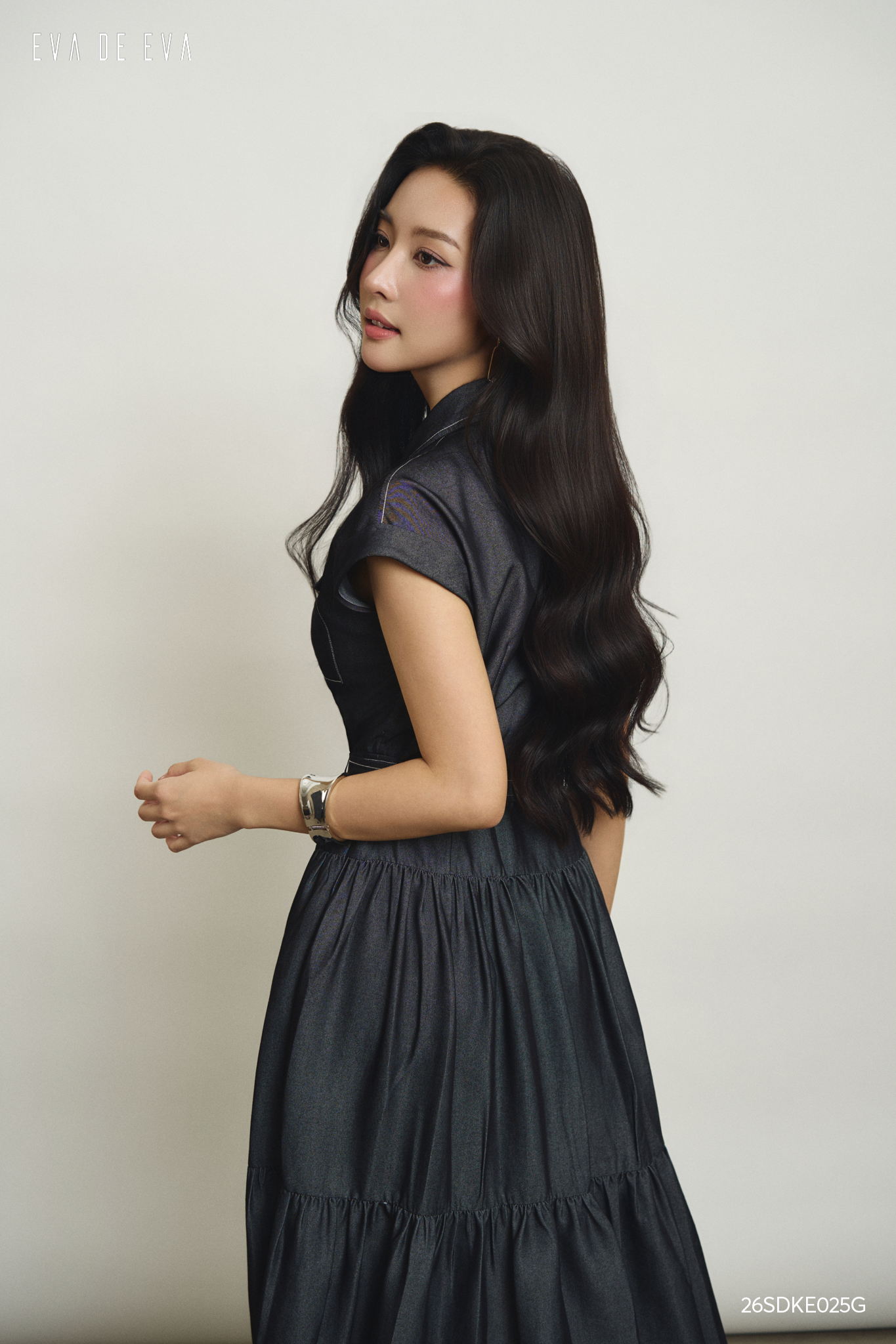  Đầm tay ngắn, Dáng thắt eo 26SDKE025G 